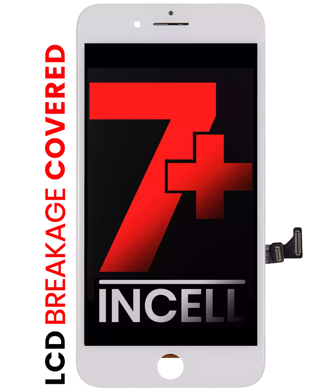 LCD Display with Steel Plate for iPhone 7 Plus (Aftermarket Pro: XO7 Incell) White