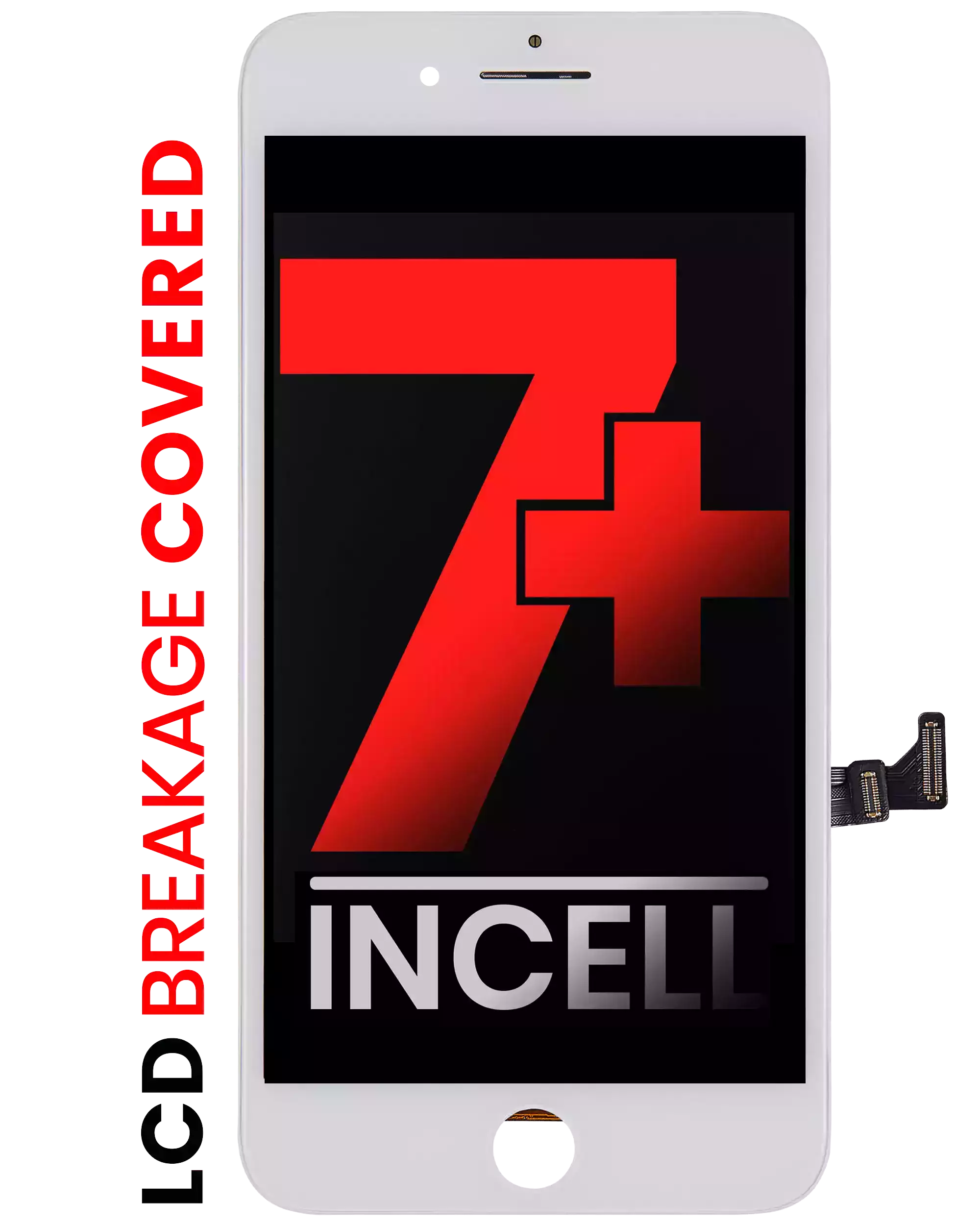 LCD Display with Steel Plate for iPhone 7 Plus (Aftermarket Pro: XO7 Incell) White