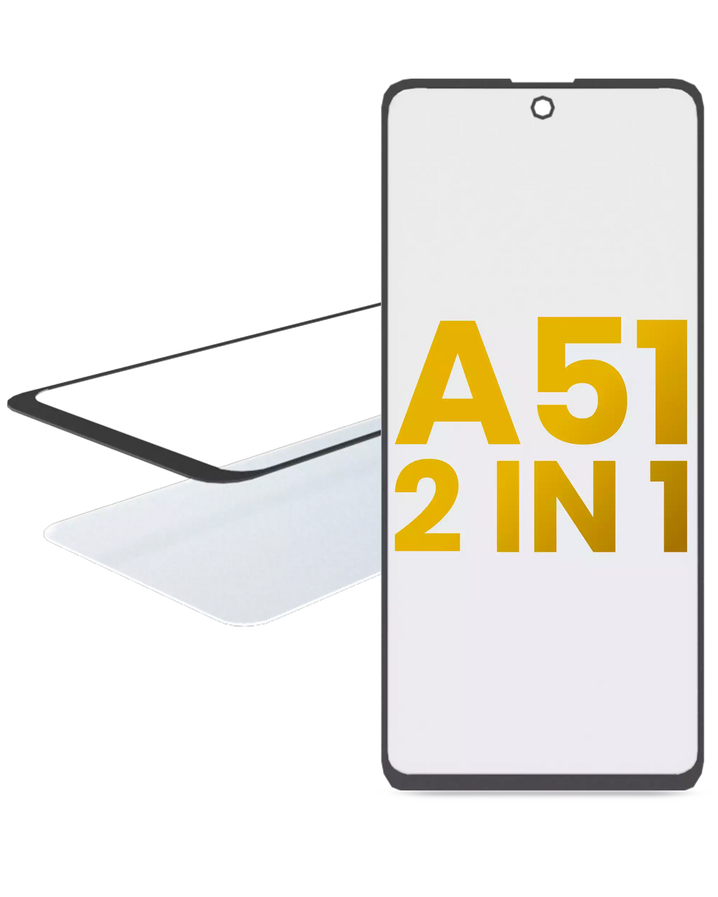 2-in-1 Frontglas mit OCA für Samsung Galaxy A51 4G - Qualität A