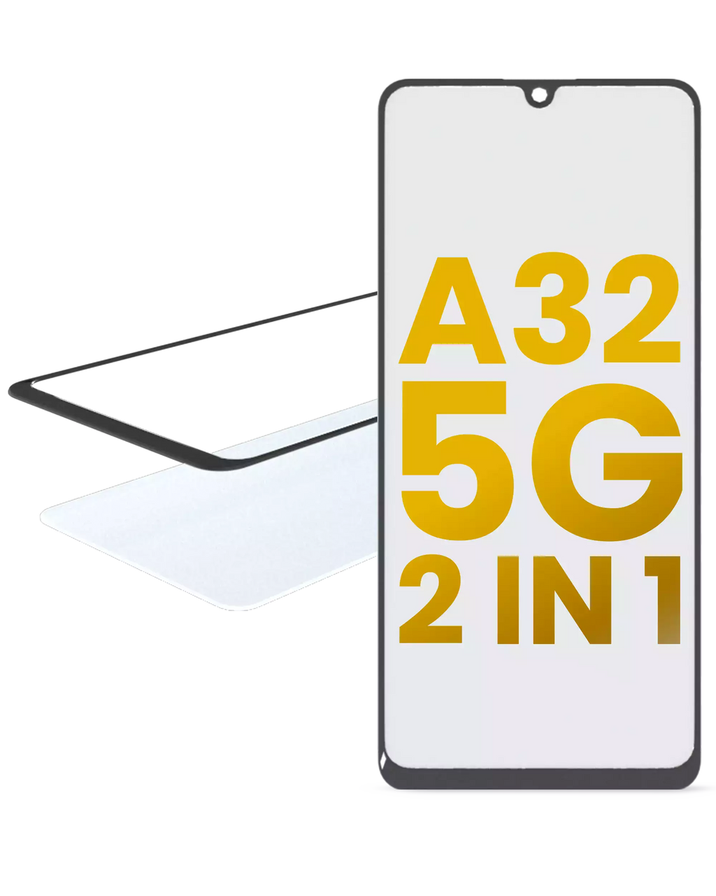 2 in 1 Frontglas mit vorinstalliertem OCA für Samsung Galaxy A32 (A325 / 2021)