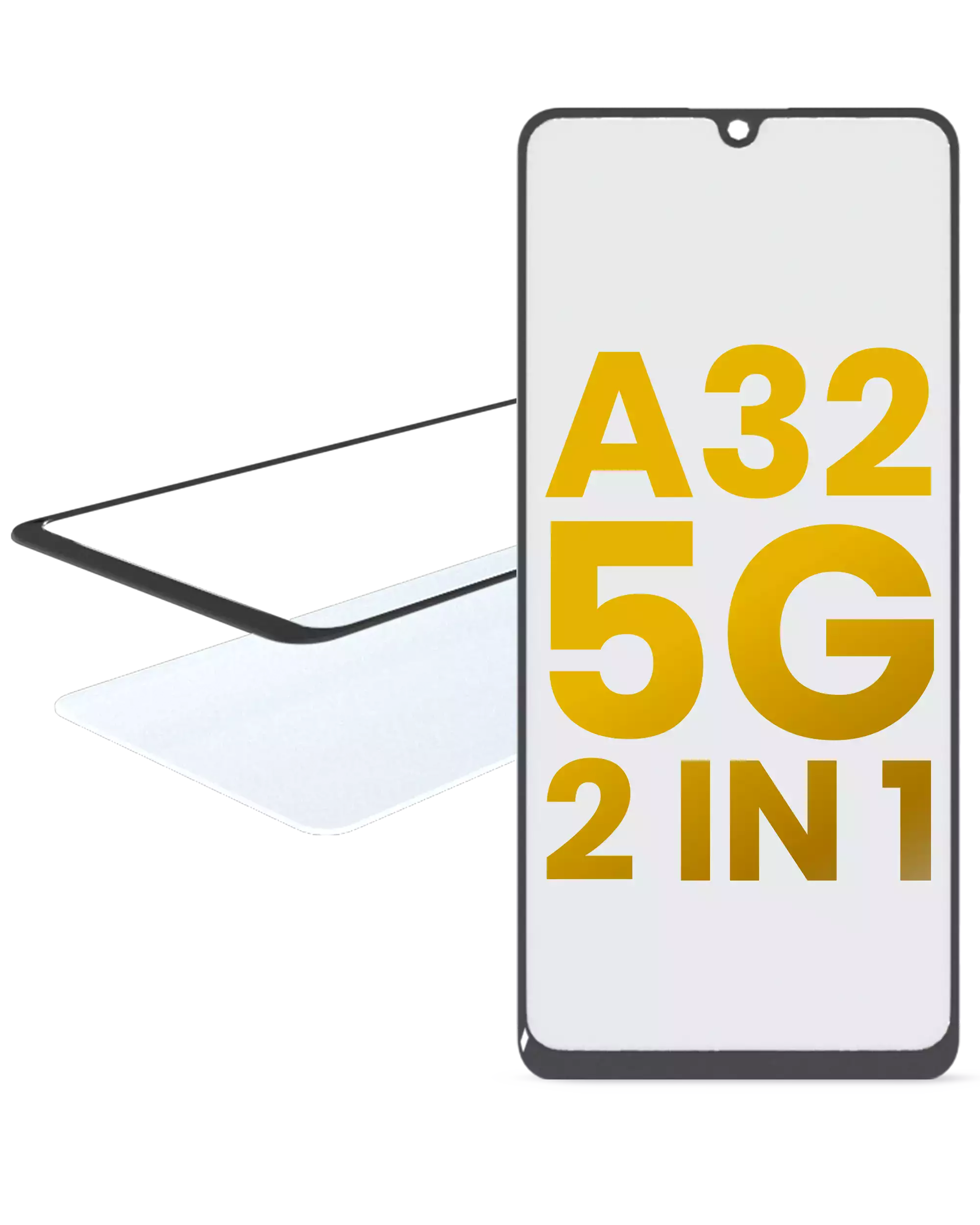 2 in 1 Frontglas mit vorinstalliertem OCA für Samsung Galaxy A32 (A325 / 2021)