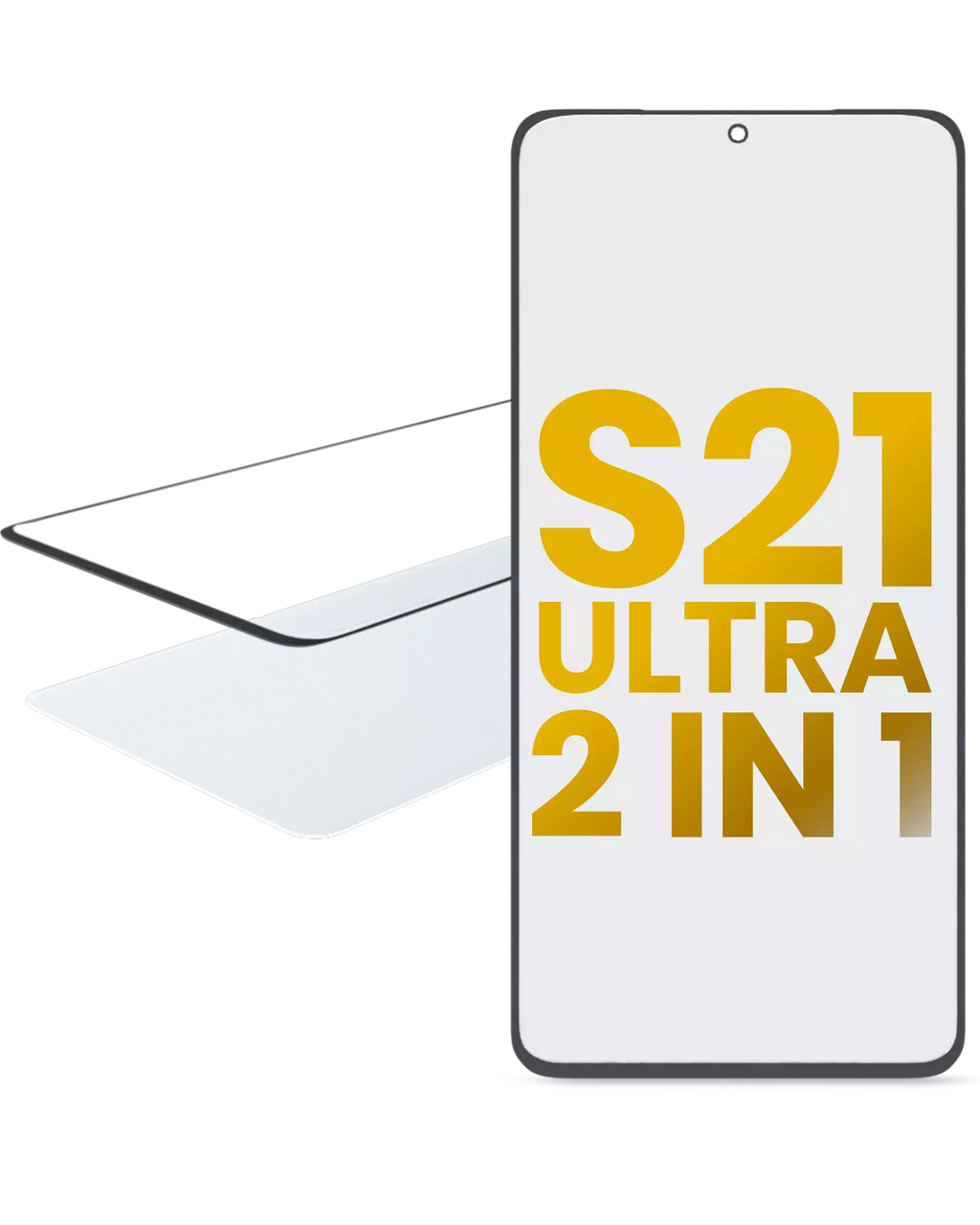 2-in-1 Frontglas mit OCA vorinstalliert für Samsung Galaxy S21 Ultra