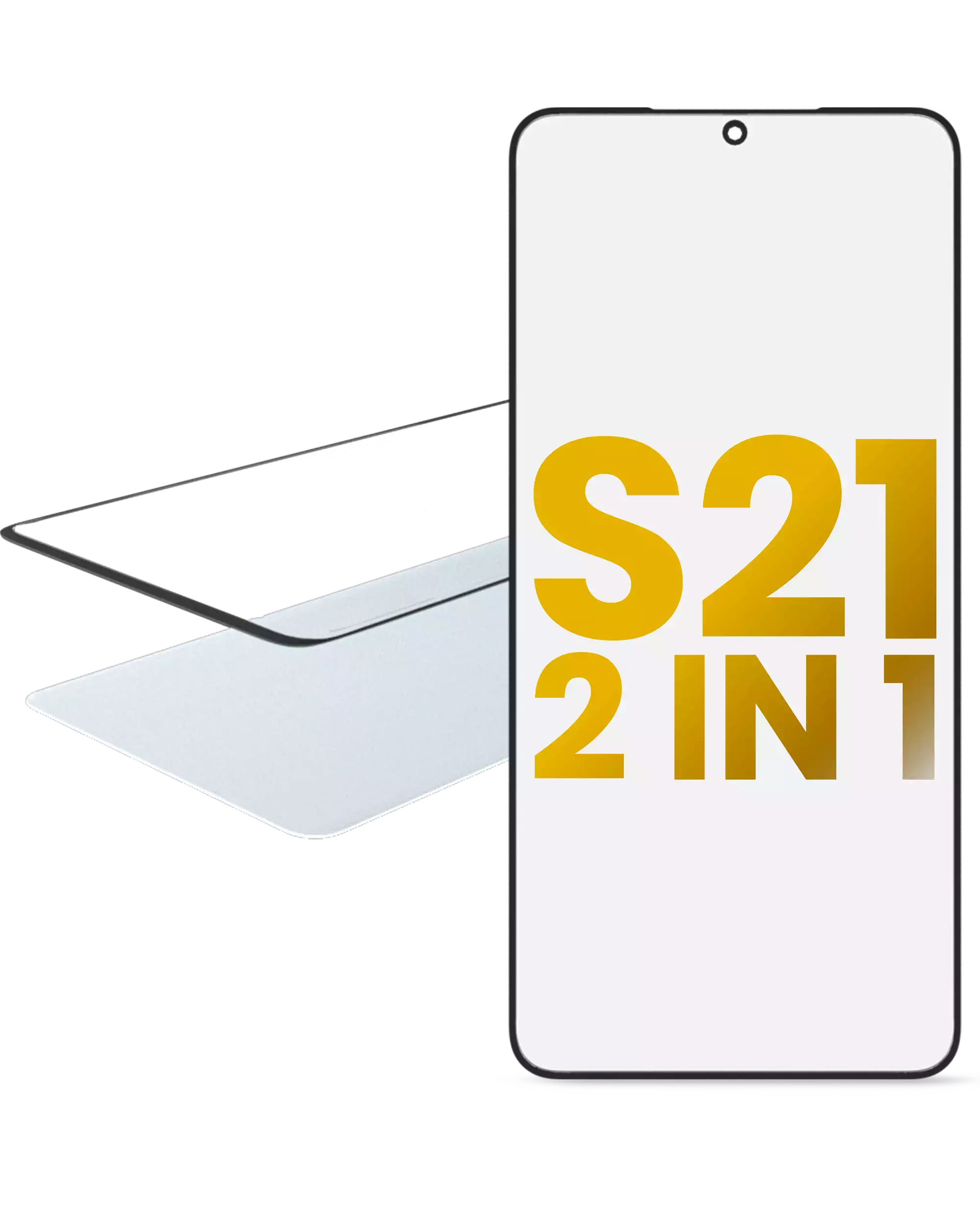 2 in 1 Frontglas mit OCA vorinstalliert für Samsung Galaxy S21