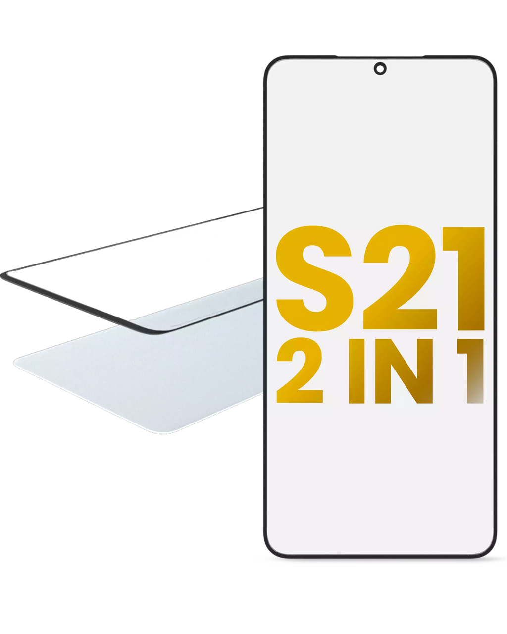 2 in 1 Frontglas mit OCA vorinstalliert für Samsung Galaxy S21