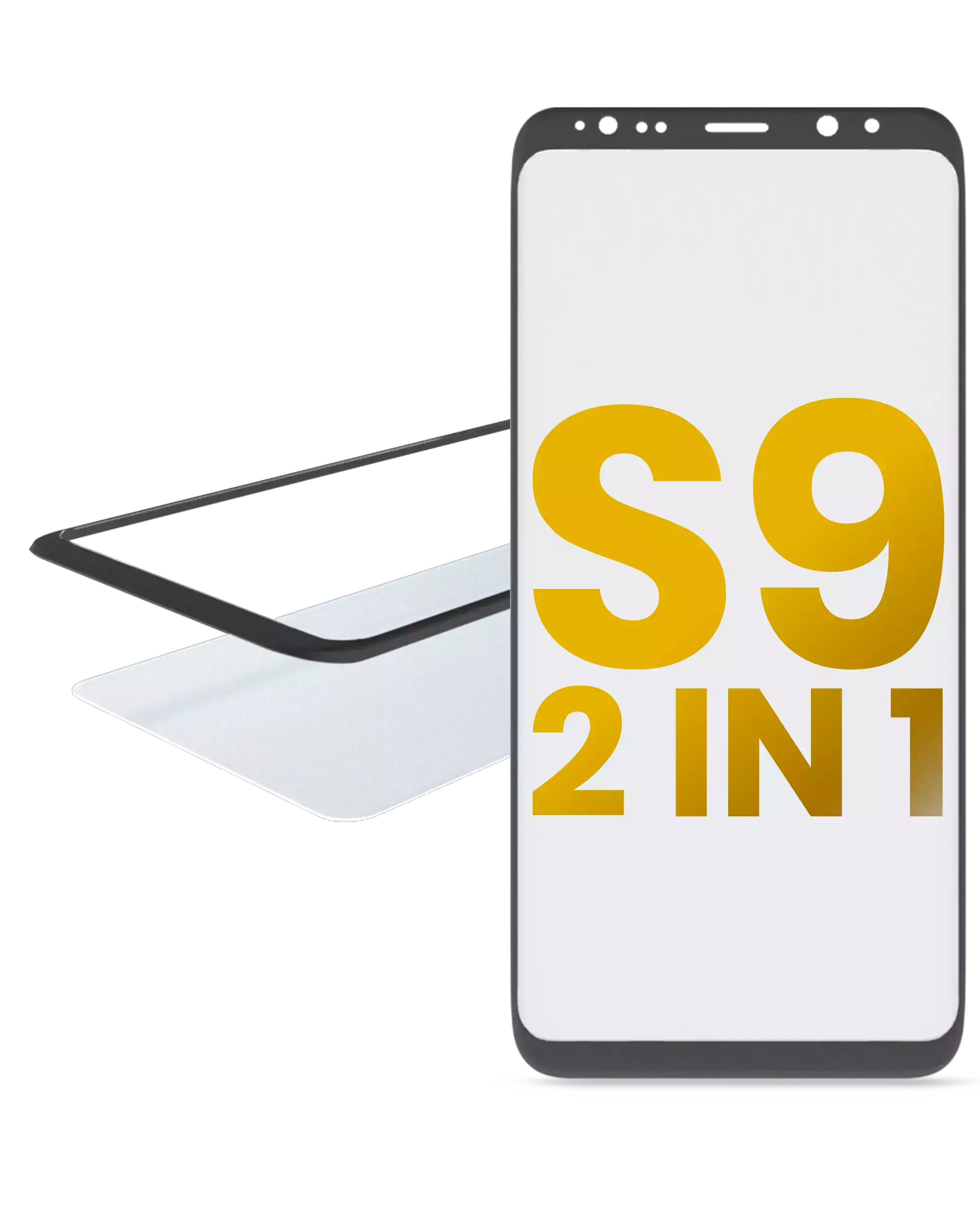 2 in 1 Frontglas mit vorinstallierter OCA für Samsung Galaxy S9