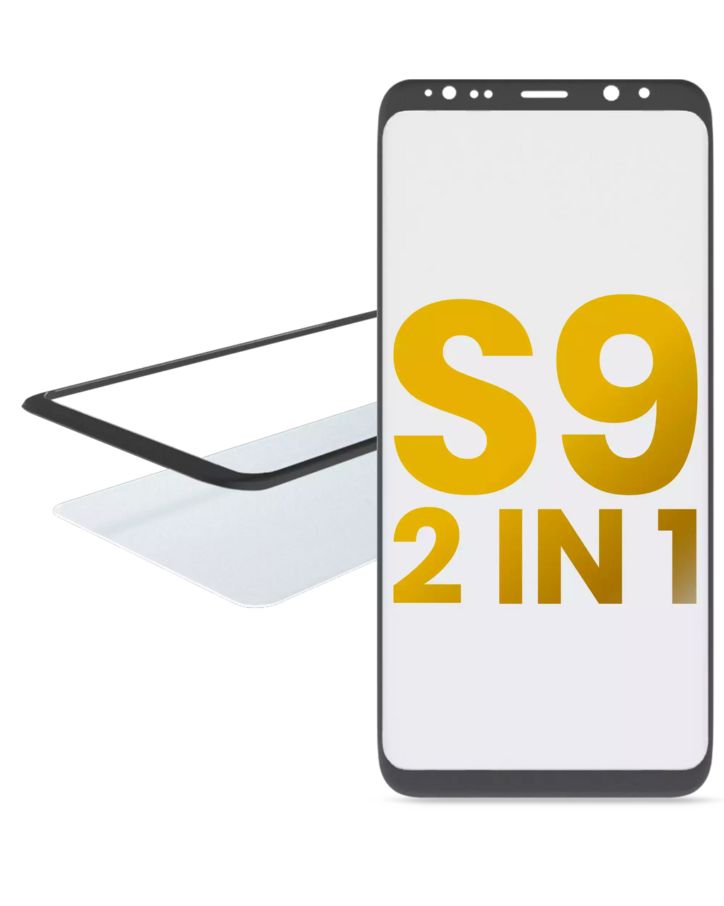 2 in 1 Frontglas mit vorinstallierter OCA für Samsung Galaxy S9