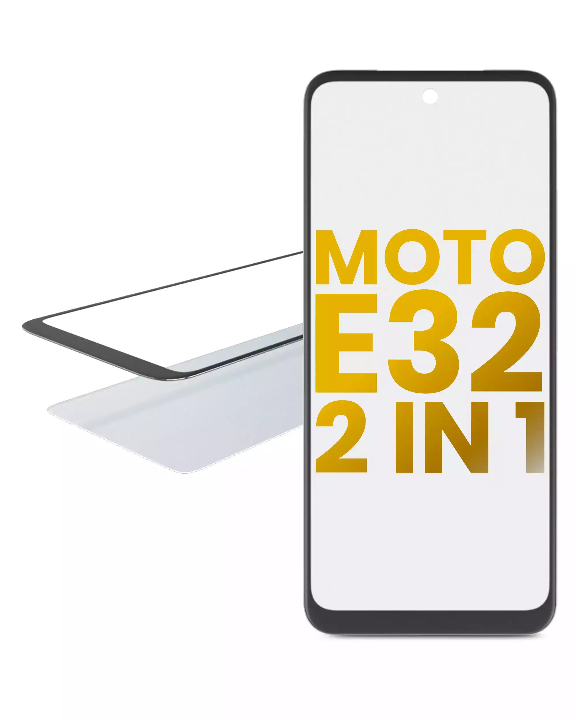 2 in 1 Frontglas mit vorinstallierter OCA für Motorola Moto E32 (XT2227 / 2022)