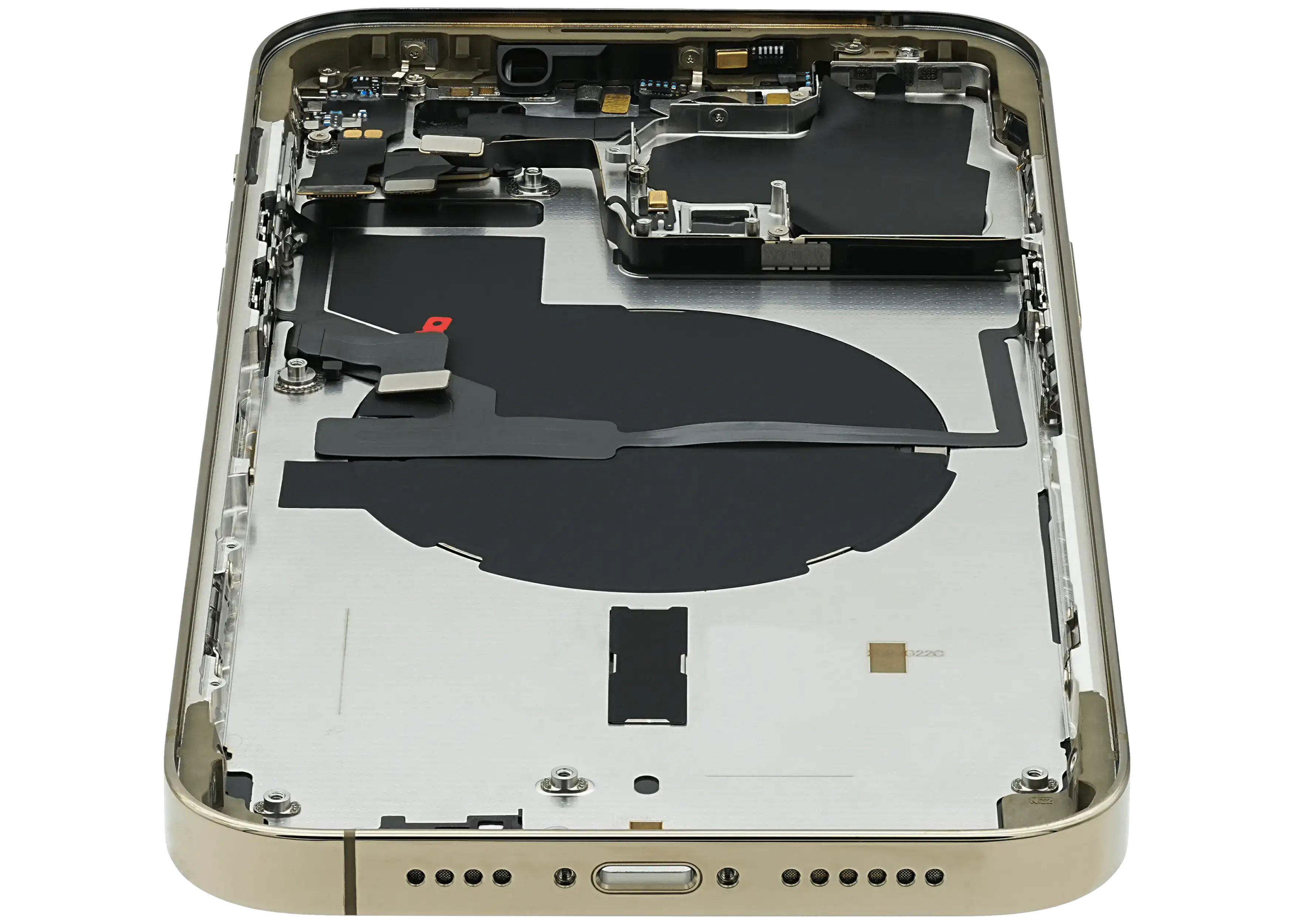 Backcover/Rahmen mit Small Parts für iPhone 14 Pro Max (EU / Global Version) (gebrauchter OEM-Ausbau, Qualität B) (Gold)