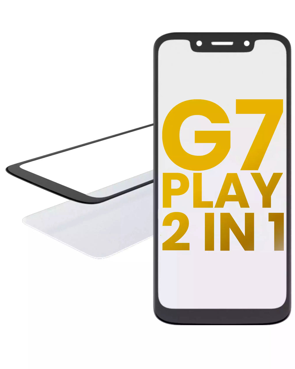 2-in-1 Front Glass with Pre-installed OCA for Motorola Moto G7 Play (XT1952 / 2019)