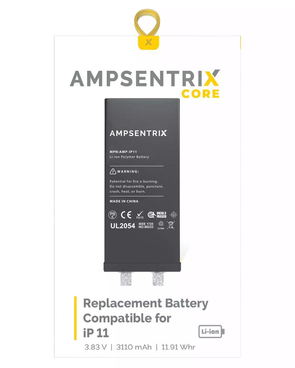 Ersatz-Akku-Core für iPhone 11 (Punktschweißen erforderlich) (AmpSentrix Core)