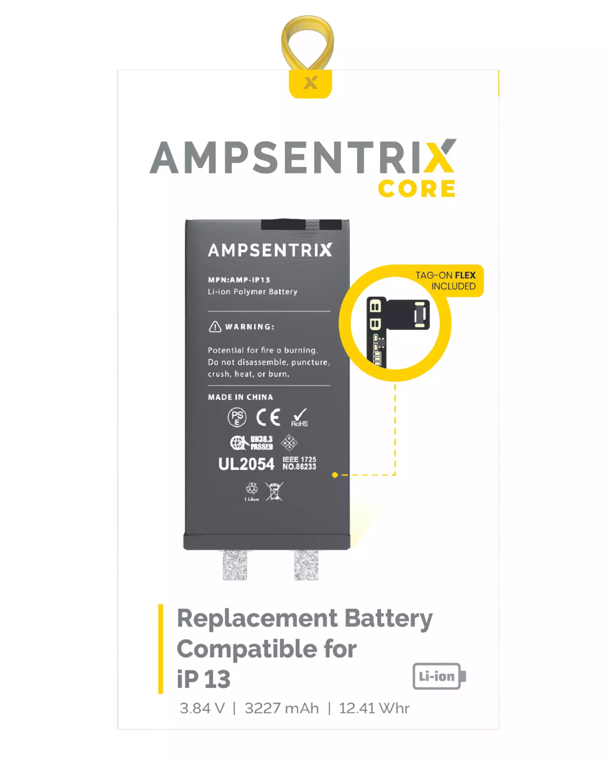 Ersatz-Batteriekern mit universellem Tag-On-Flex für iPhone 13 (Punktschweißen n