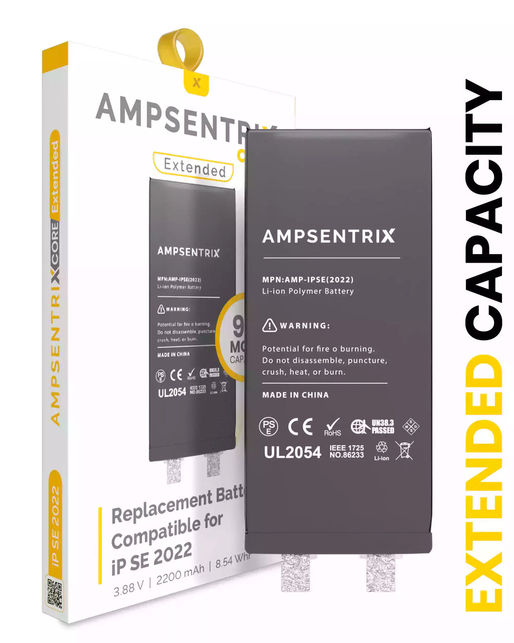Replacement Battery for iPhone SE 2022 (Spot Welding Required) (AmpSentrix Core Extended)