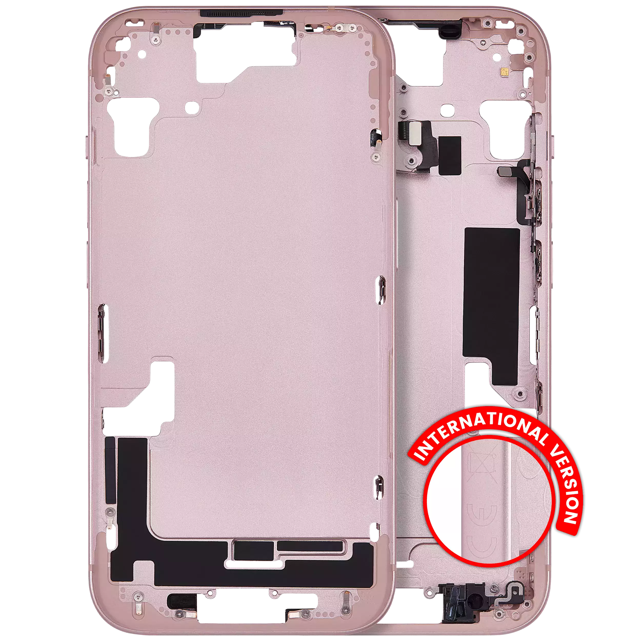 Midframe/Rahmen mit Kleinteilen iPhone 15 Pink Aftermarket Plus