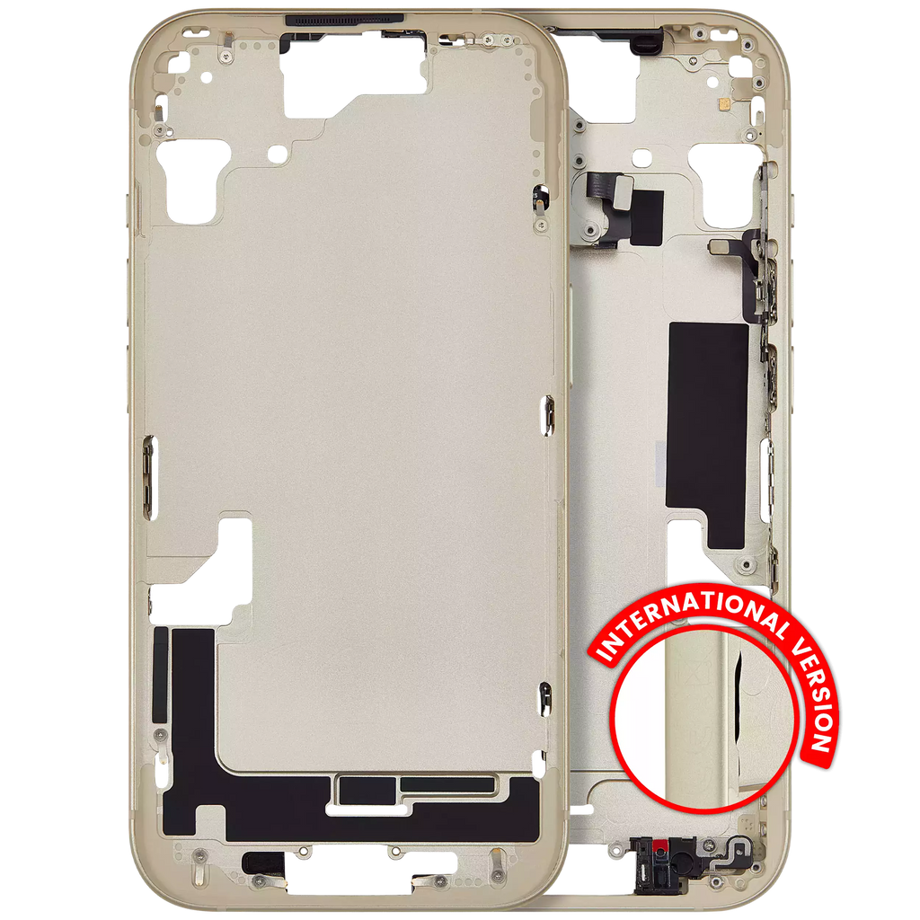 Midframe/Rahmen mit Kleinteilen für iPhone 15 Gelb Aftermarket Plus