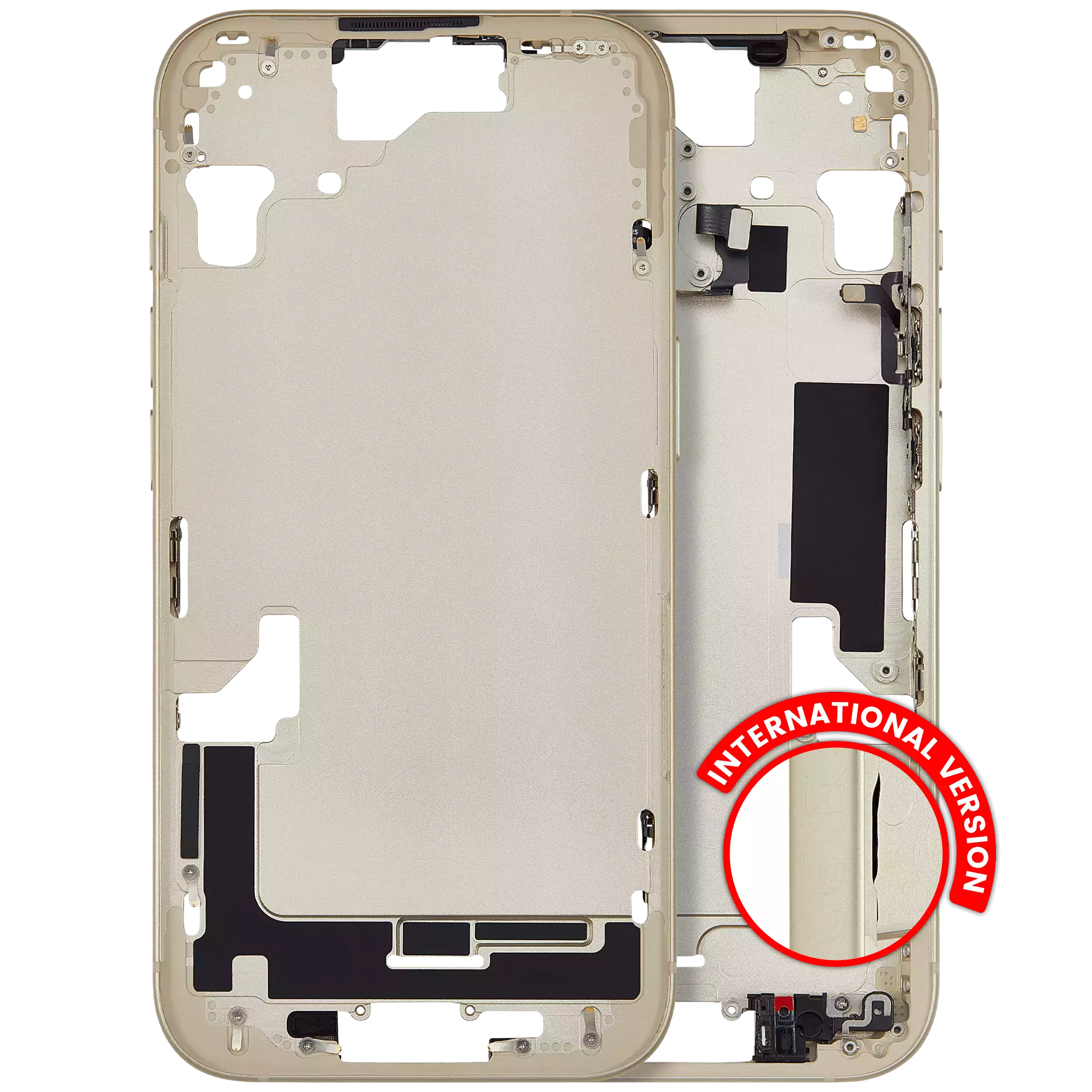 Midframe/Rahmen mit Kleinteilen für iPhone 15 Gelb Aftermarket Plus