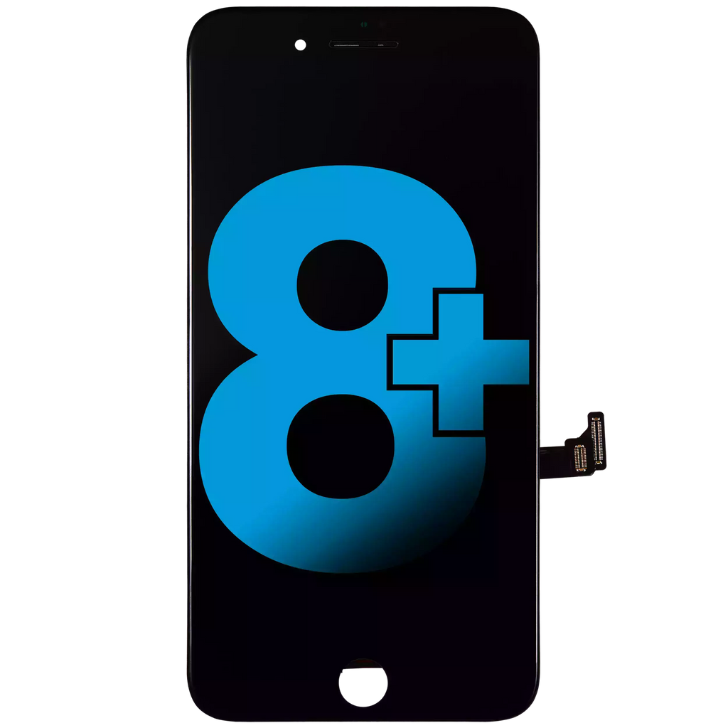 LCD-Display mit Stahlplatte für iPhone 8 Plus (Aftermarket) (Schwarz)