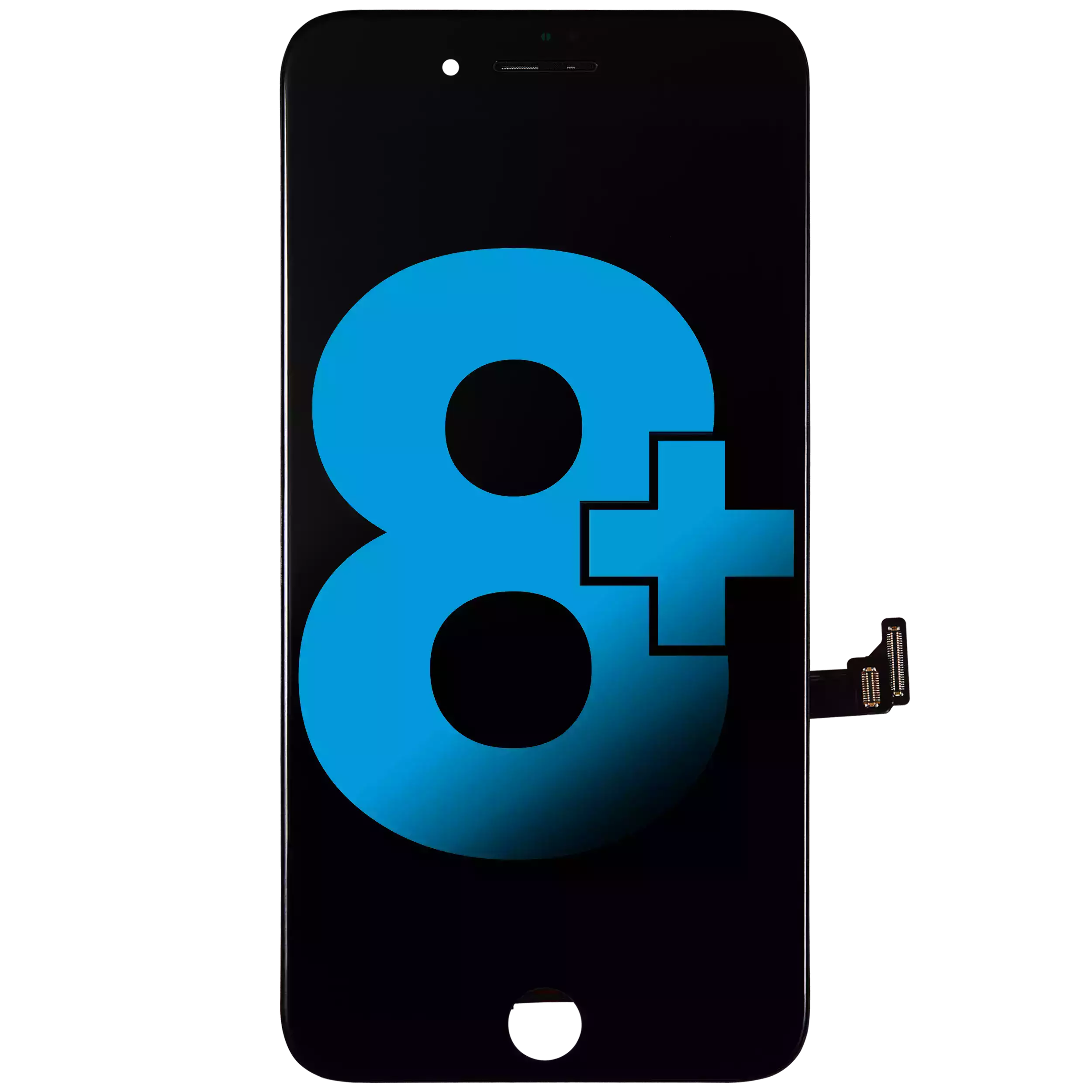 LCD-Display mit Stahlplatte für iPhone 8 Plus (Aftermarket) (Schwarz)