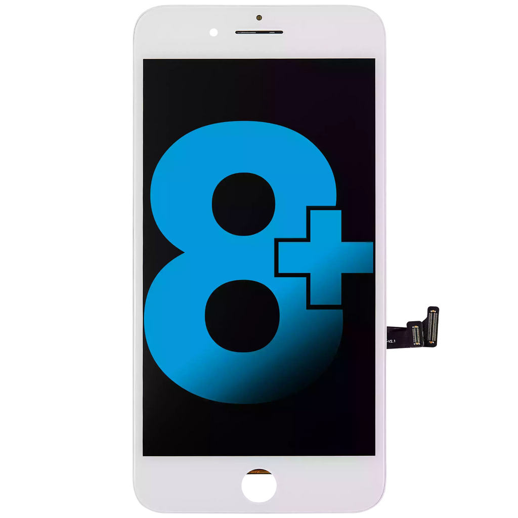 LCD-Modul mit Stahlplatte für iPhone 8 Plus (Aftermarket) (Weiß)