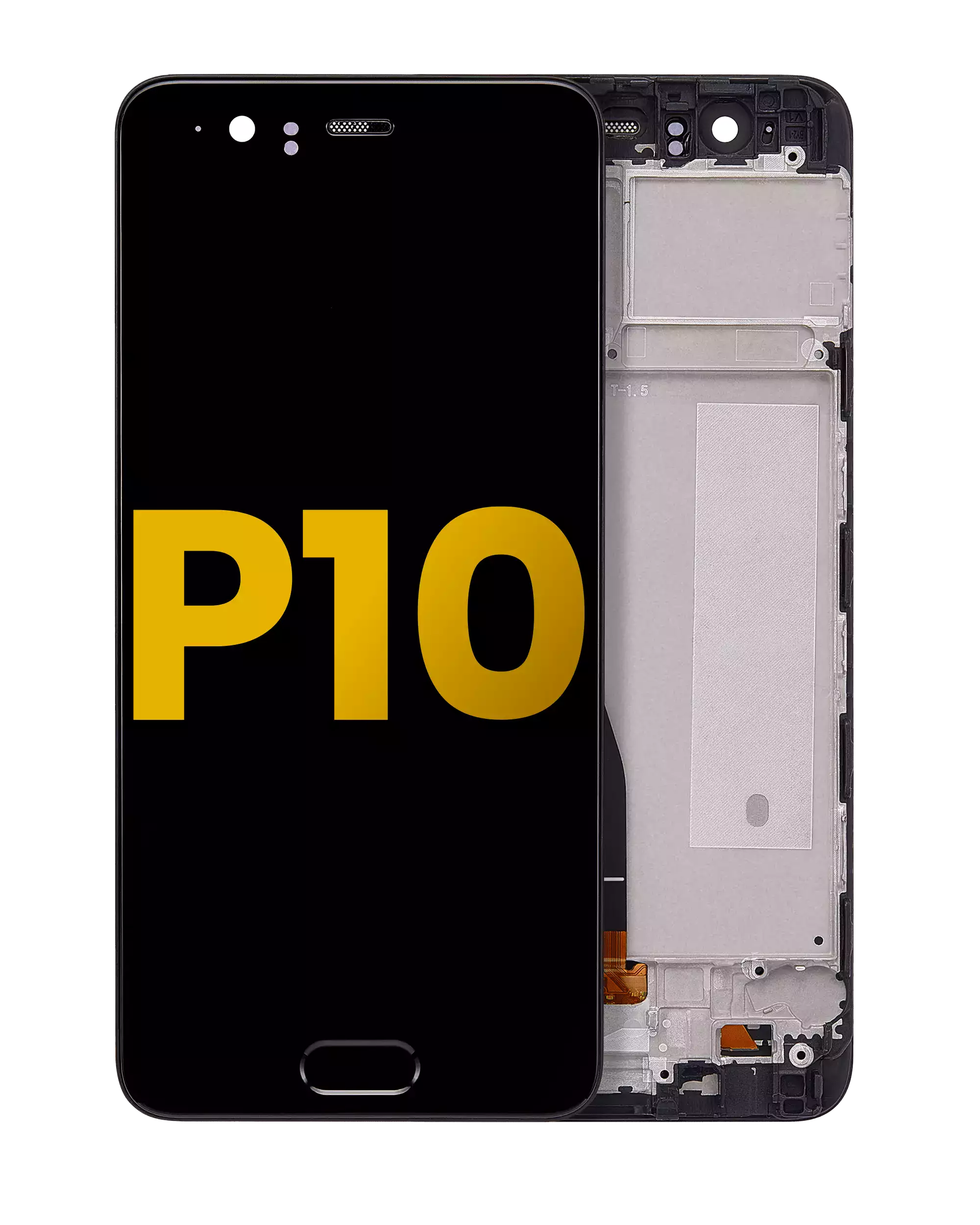 LCD-Display mit Rahmen für Huawei P10 (Refurbished) (Schwarz)