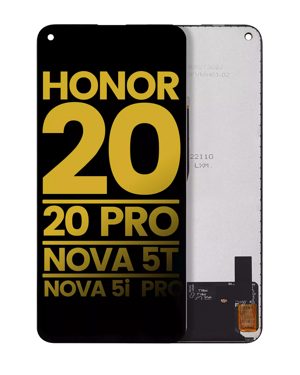 LCD-Display o. Rahmen Huawei Honor 20/20 Pro/Nova 5T (Generalüberholt, Schwarz)