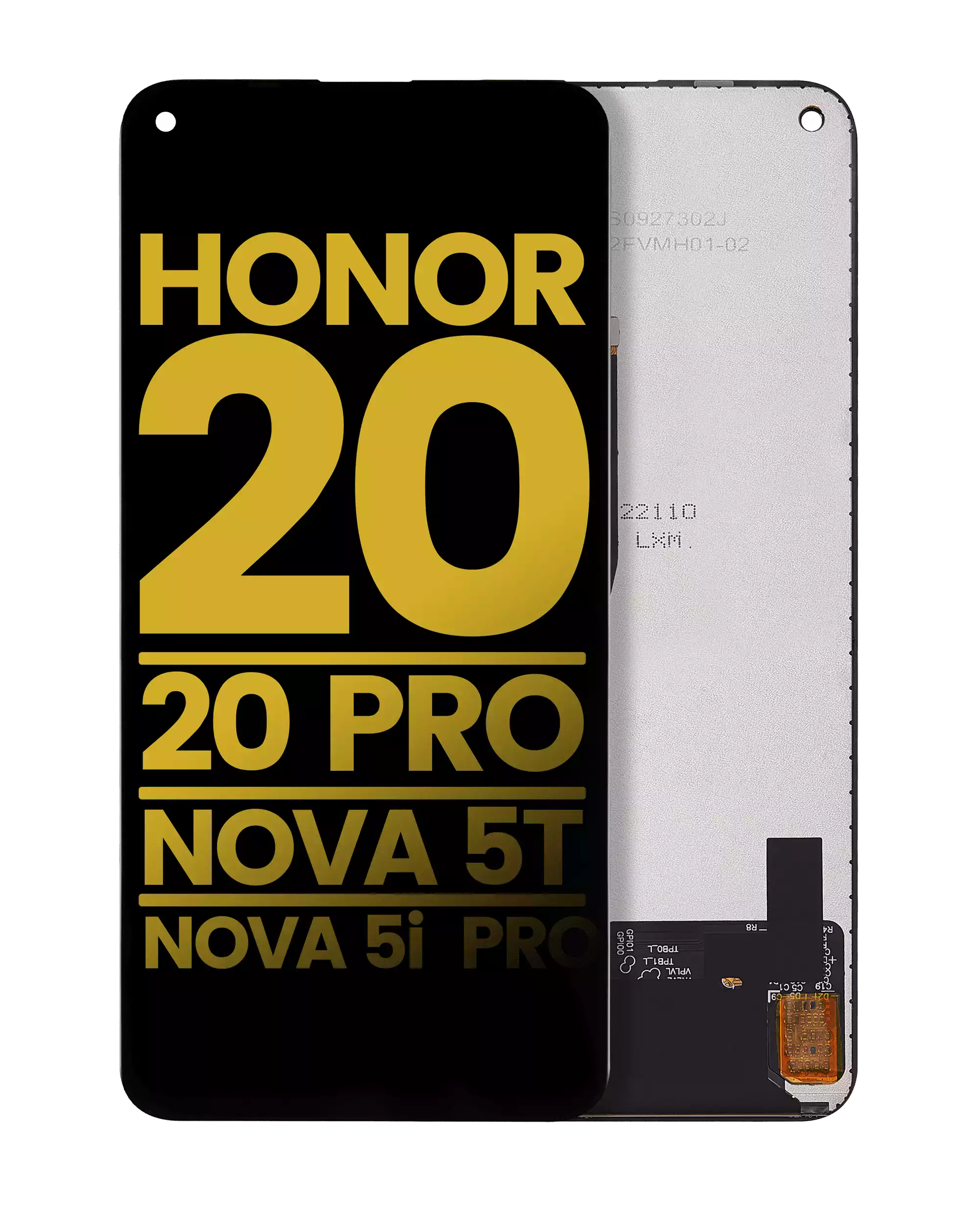 LCD-Display o. Rahmen Huawei Honor 20/20 Pro/Nova 5T (Generalüberholt, Schwarz)