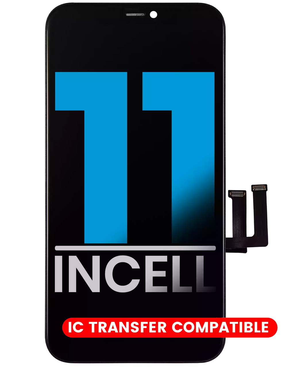 LCD-Display mit vorinstallierter Stahlplatte für iPhone 11 (AQ7 / Incell)