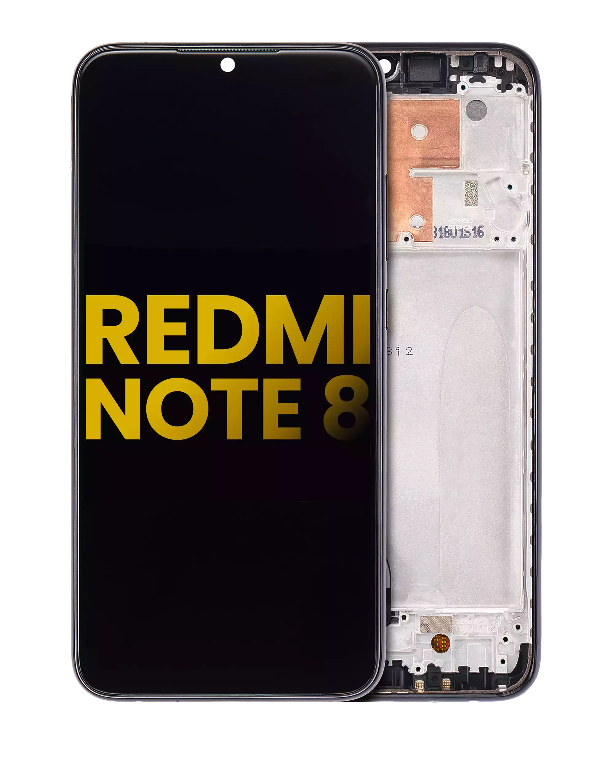 LCD-Display mit Rahmen für Xiaomi Redmi Note 8 Space Schwarz Aftermarket Plus