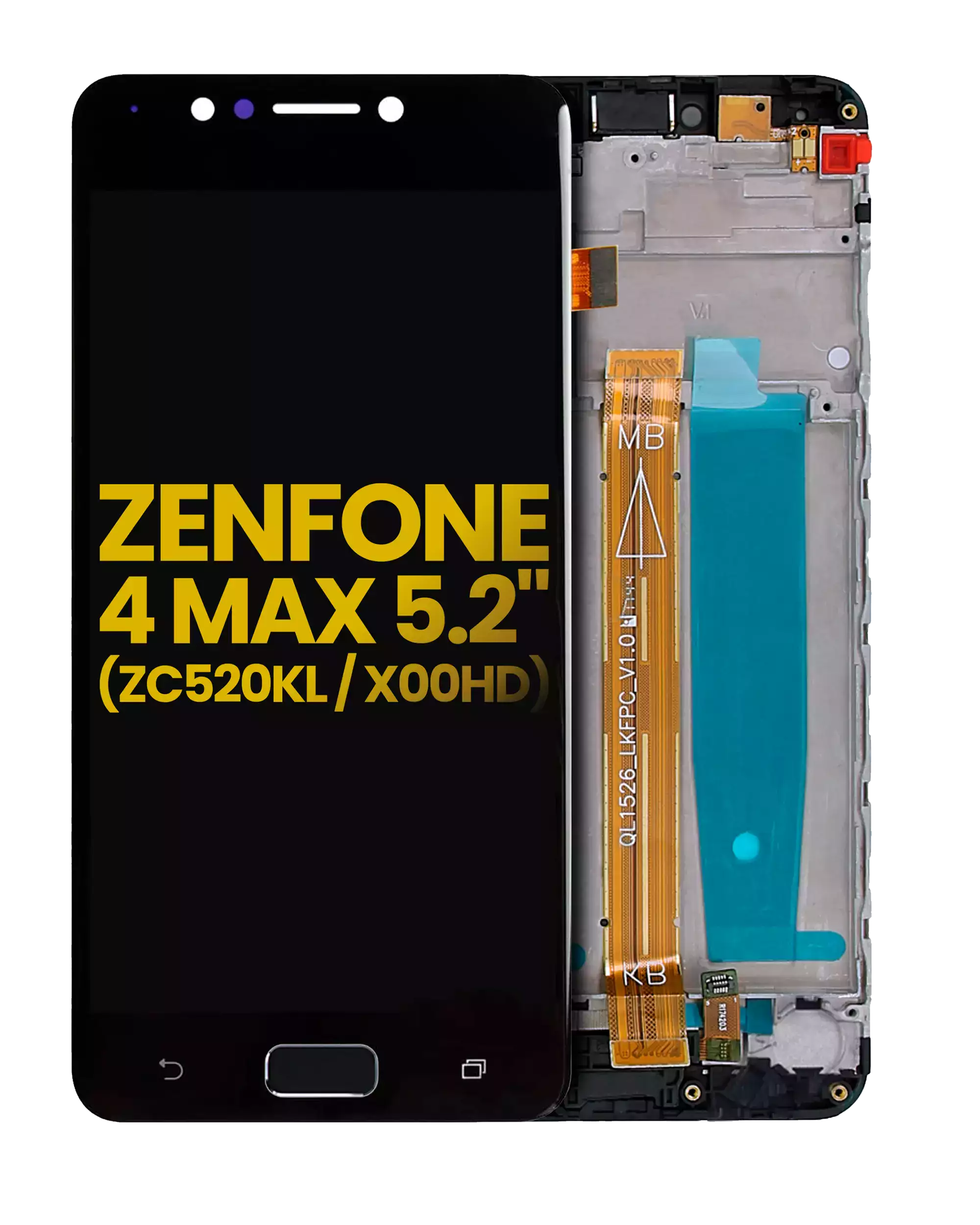 LCD-Display mit Rahmen für Asus ZenFone 4 Max ZC520KL (Refurbished, Schwarz)