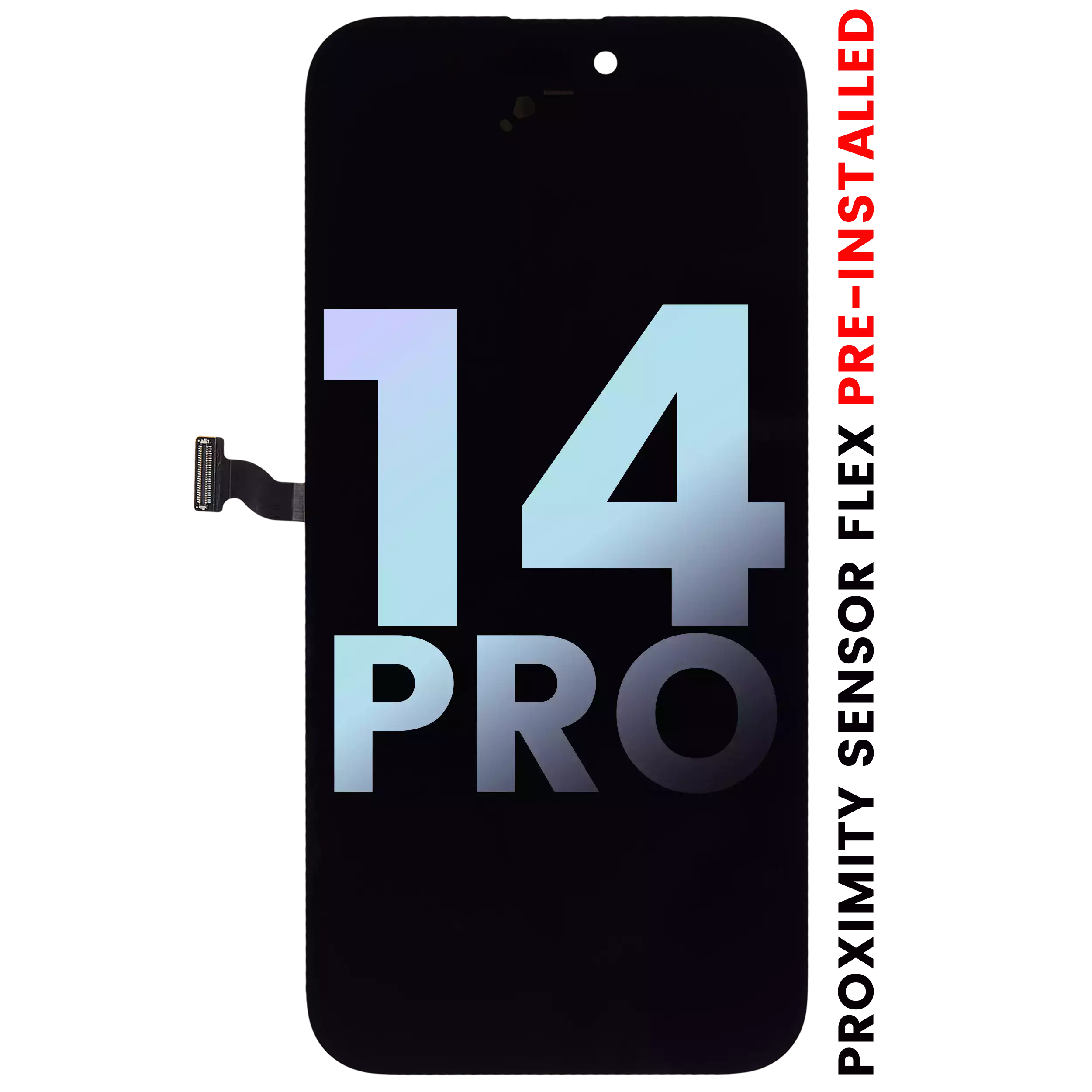 OLED Display with Pre-Installed Proximity Sensor Flex Cable for iPhone 14 Pro (Service Pack)
