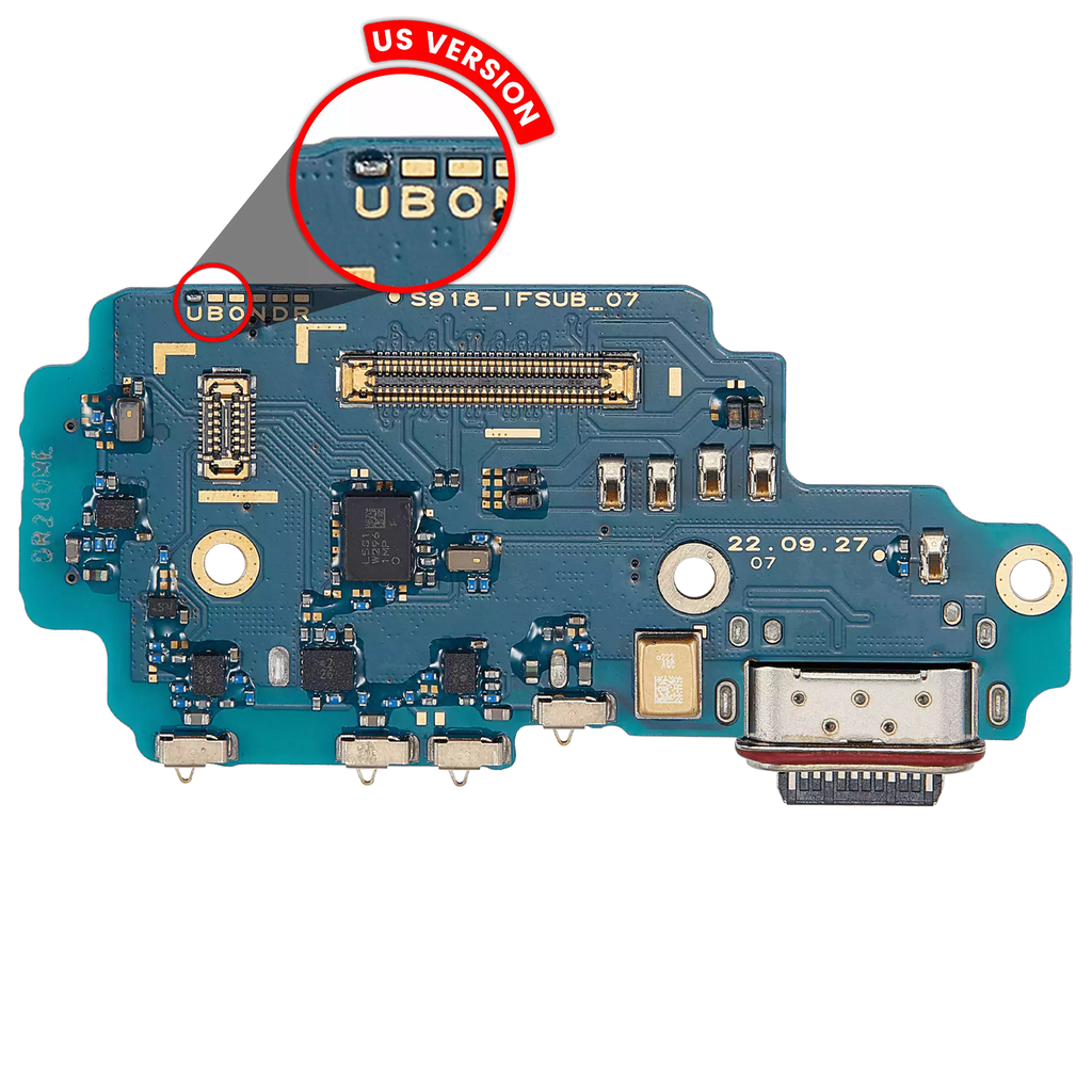 Charging Port Board with SIM Card Reader for Samsung Galaxy S23 Ultra 5G (S918U) (US Version) (Premium)