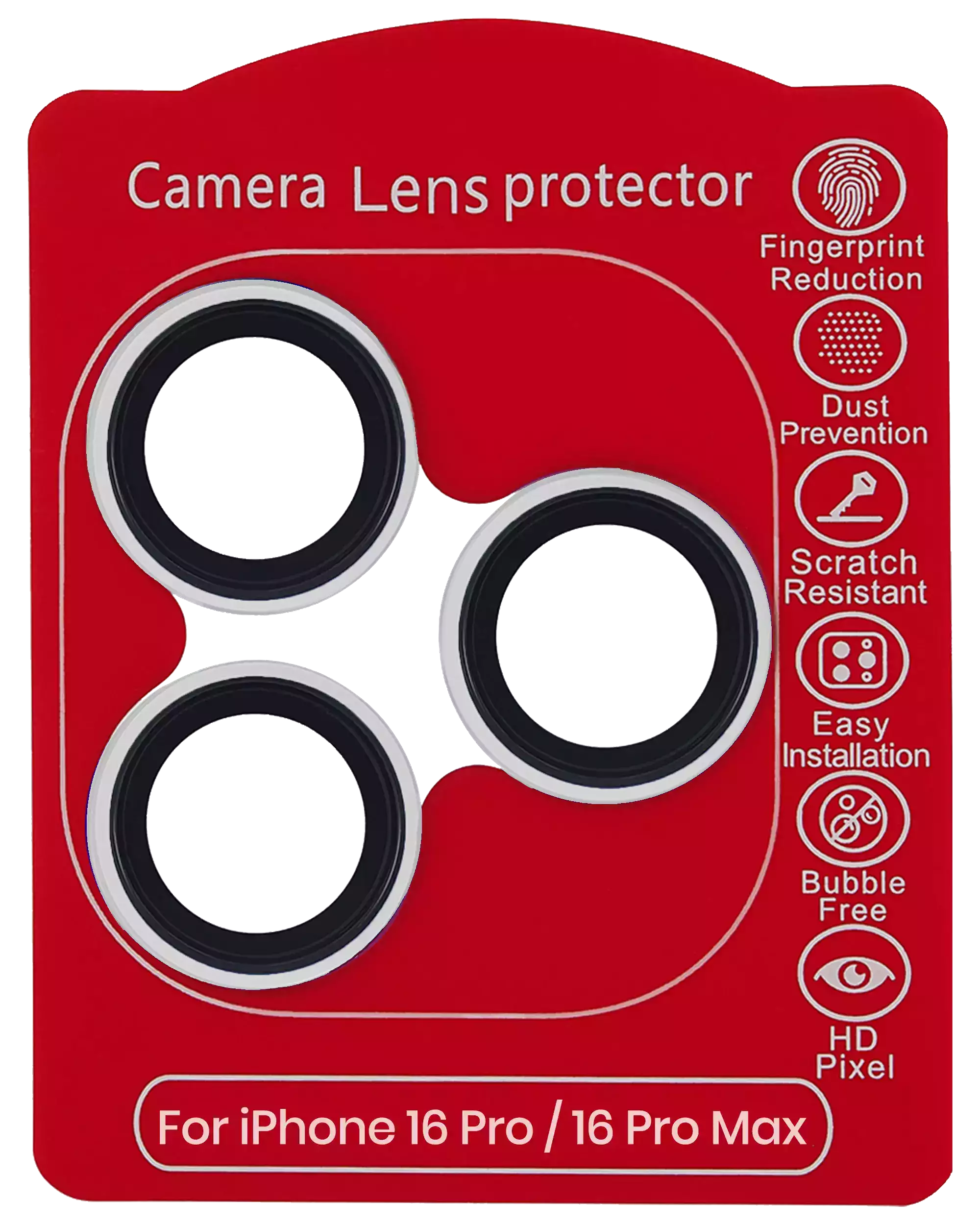Casper Kamera-Linsenschutz für iPhone 16 Pro/Max (Weiß Titanium) (Clear)
