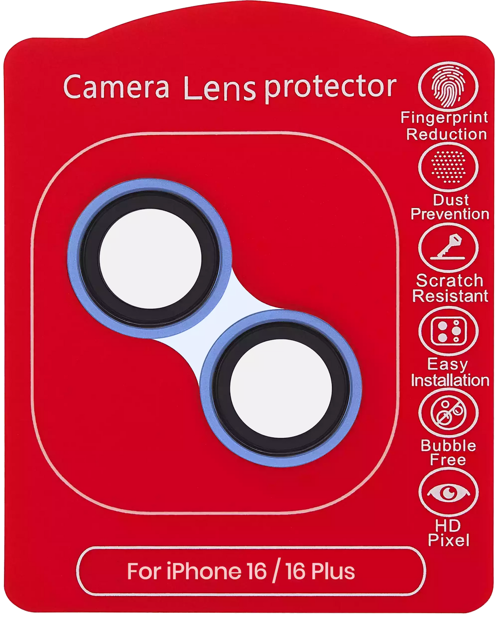 Casper Camera Lens Protector for iPhone 16 / 16 Plus (Ultramarine) (Clear)