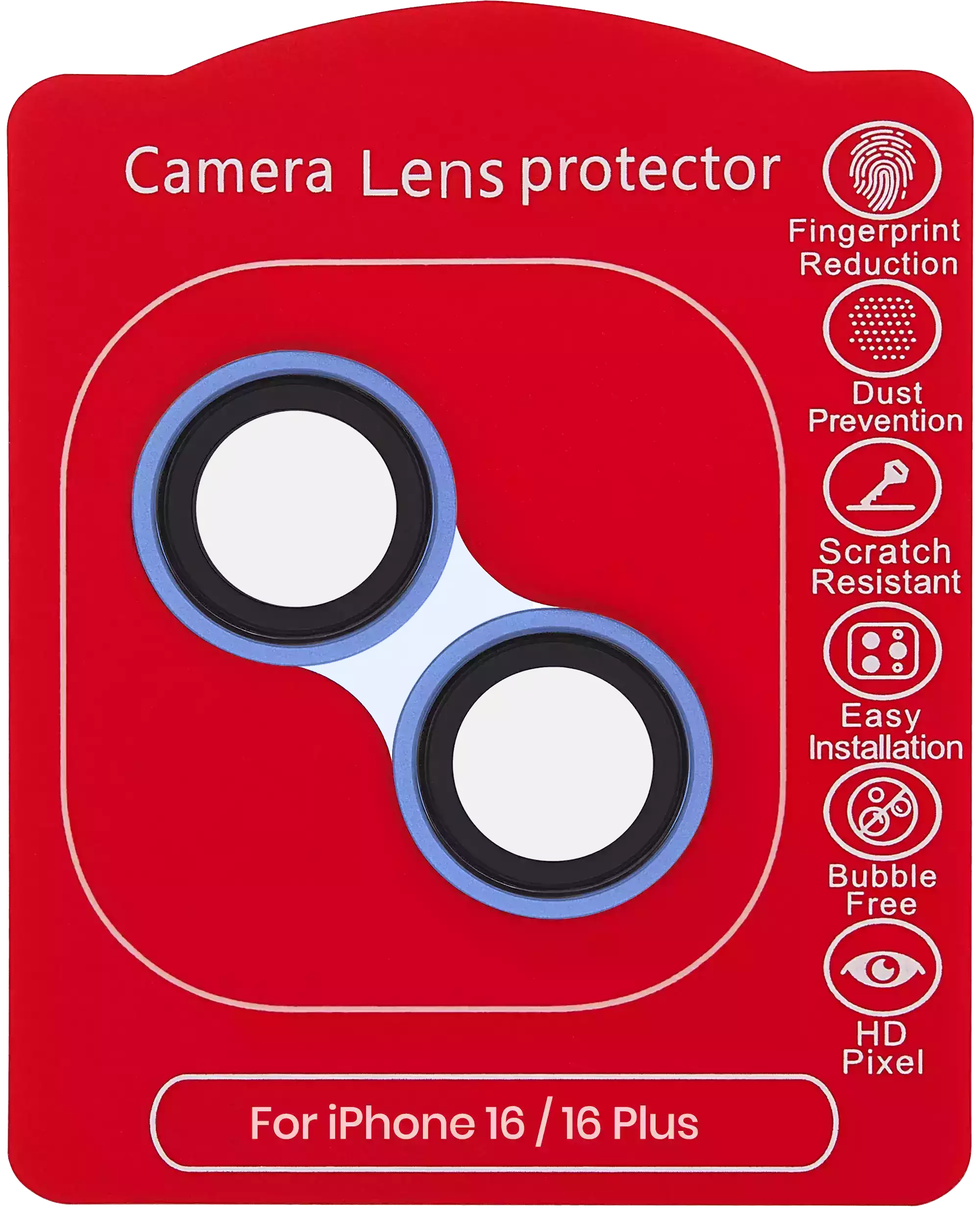 Casper Camera Lens Protector for iPhone 16 / 16 Plus (Ultramarine) (Clear)