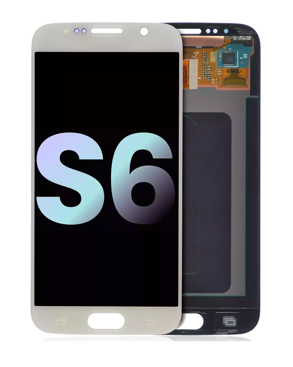OLED-Display ohne Rahmen für Samsung Galaxy S6 (Service Pack) (White Pearl)