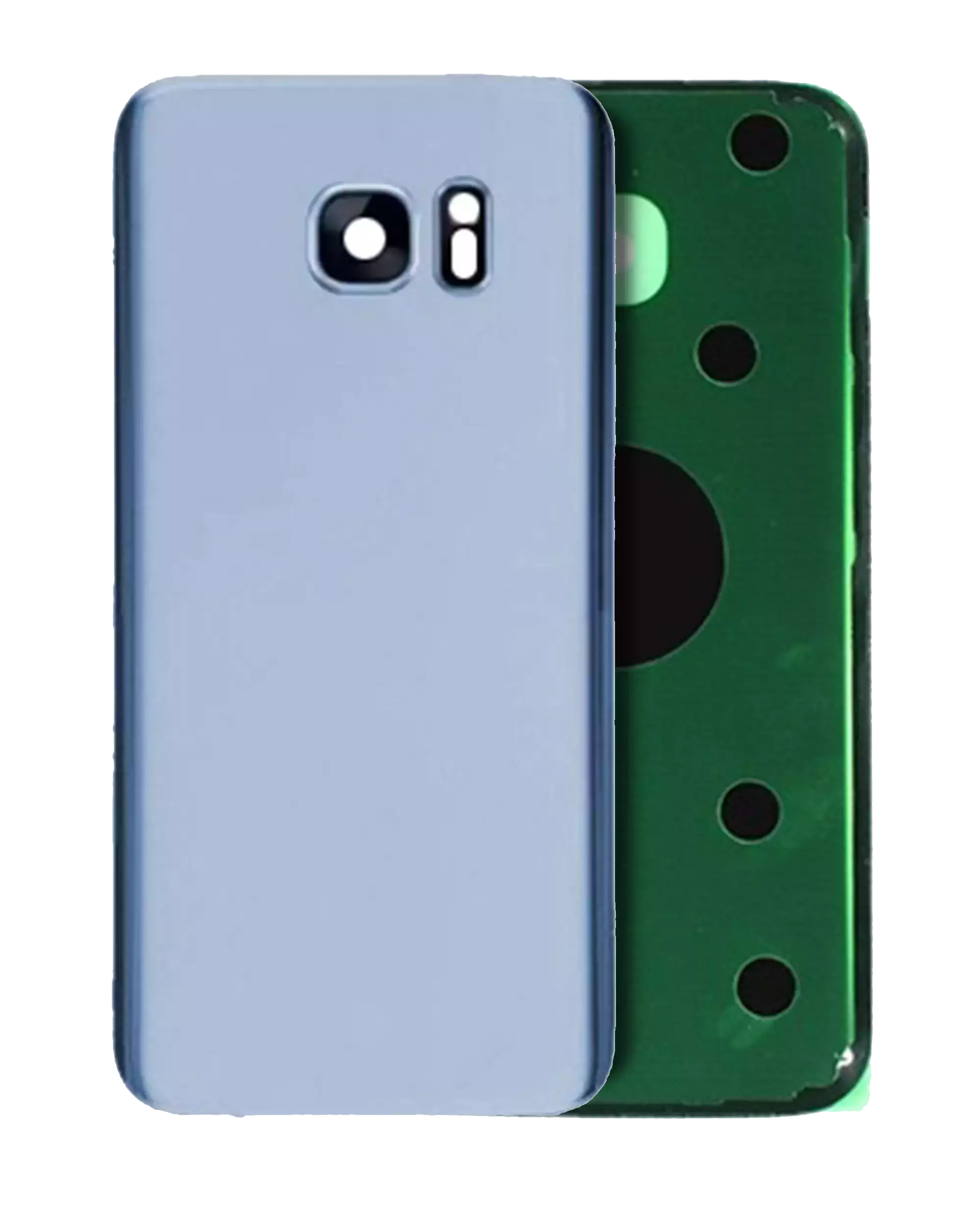 Back Cover with Camera Lens for Samsung Galaxy S7 Edge (without Logo) (Aftermarket Plus) (Coral Blue)