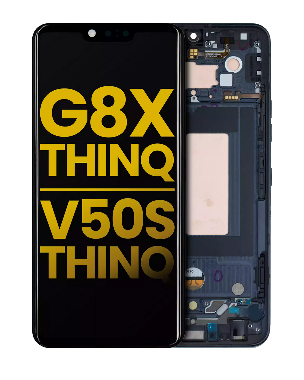 OLED-Display mit Rahmen für LG G8X/V50S ThinQ (Refurbished, Aurora Black)