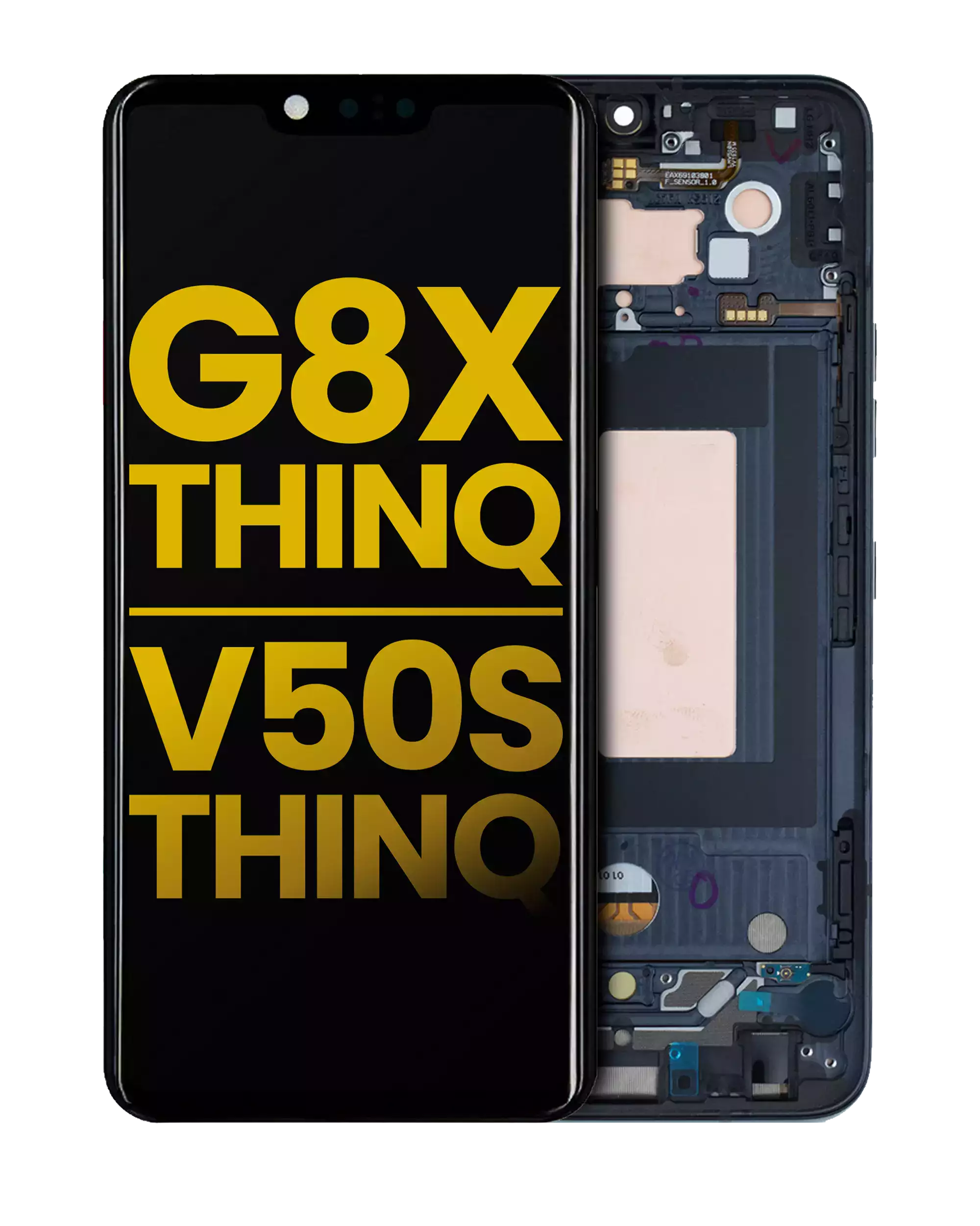 OLED-Display mit Rahmen für LG G8X/V50S ThinQ (Refurbished, Aurora Black)