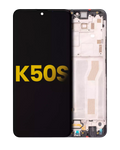 LCD-Display mit Rahmen für LG K50s (Refurbished, Schwarz)