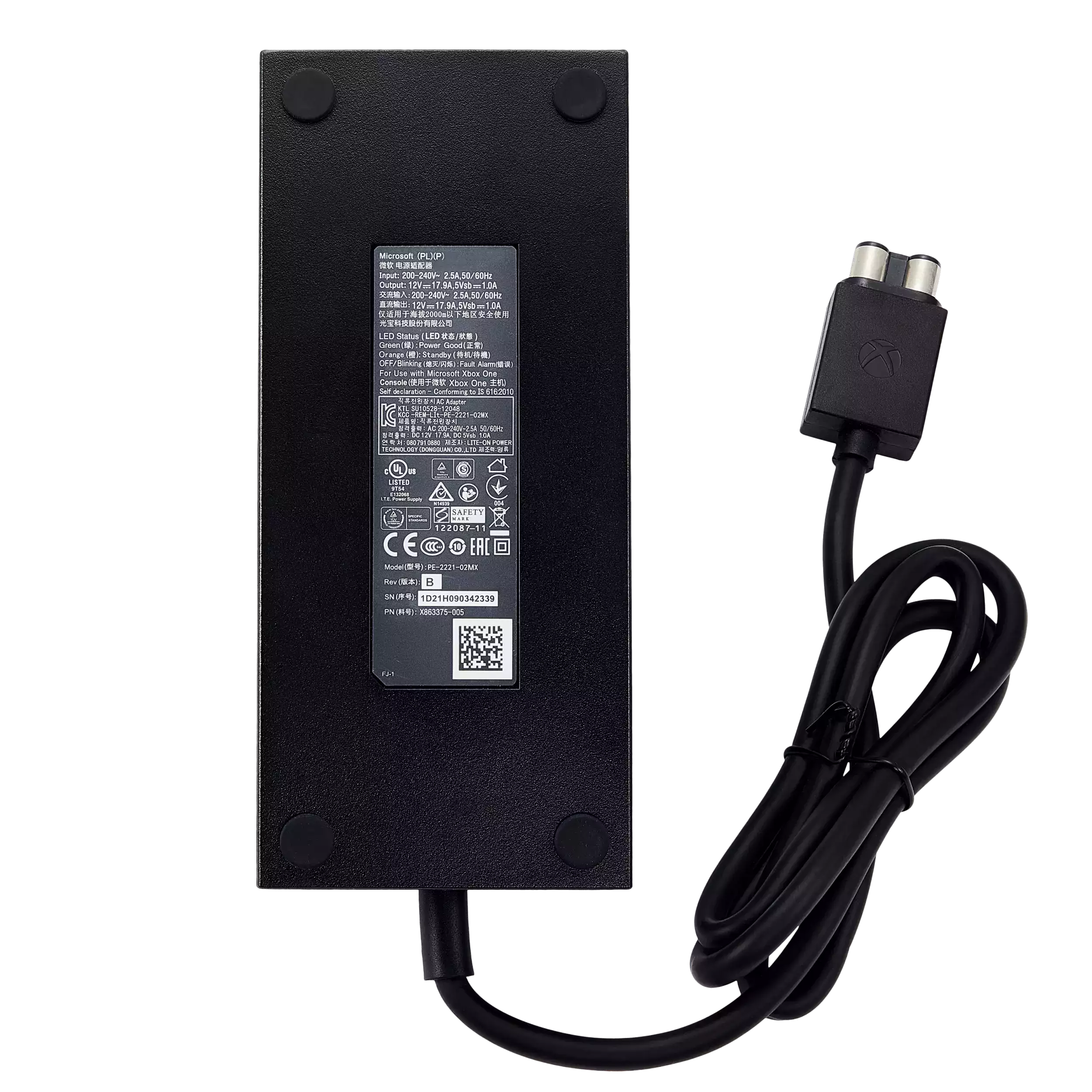 AC-Netzteil / Ladegerät für Microsoft Xbox One (200-240 V, ohne AC-Kabel)