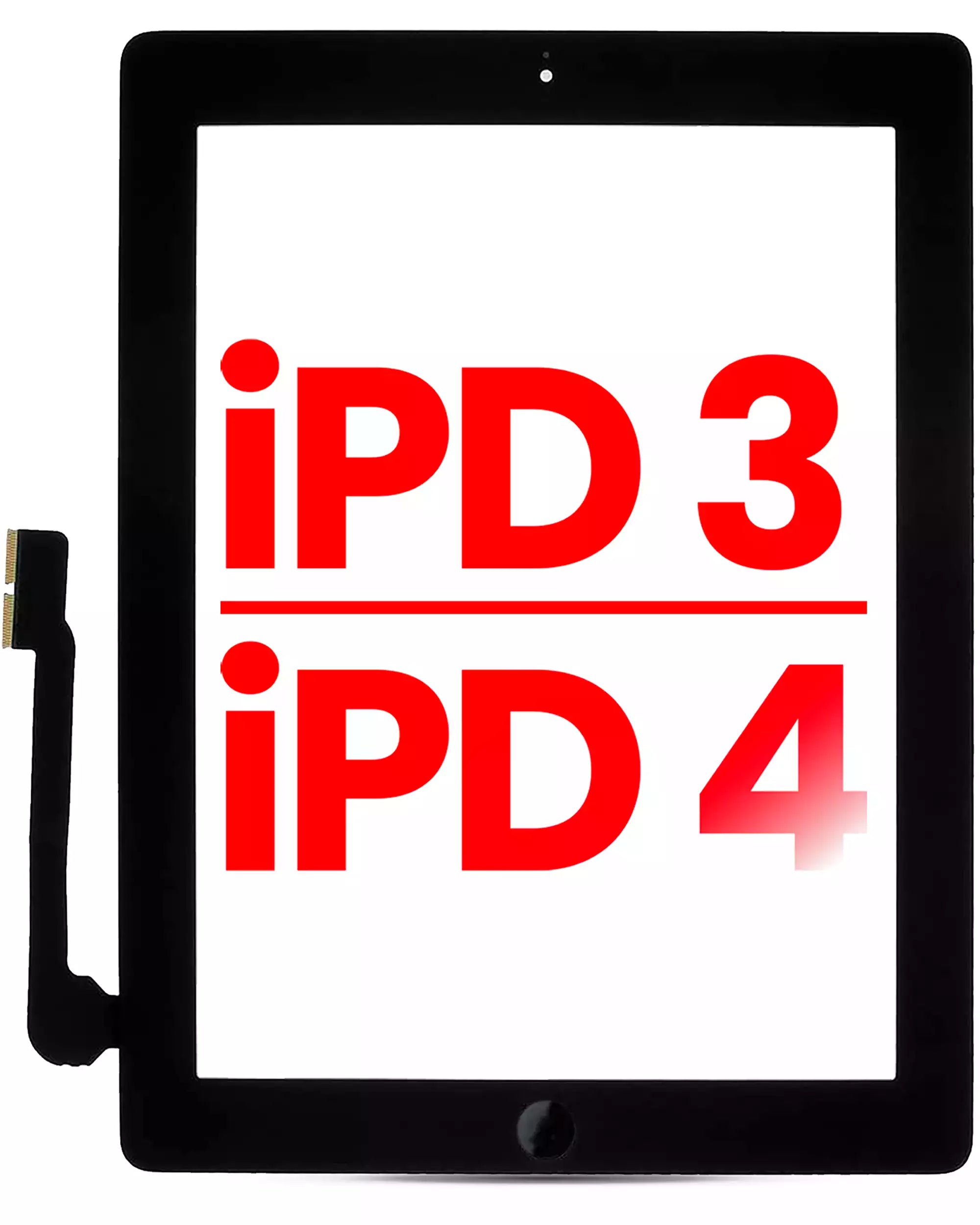 Digitizer for iPad 3 / iPad 4 (with pre-installed Home Button for iPad 3) (Aftermarket Plus) (Black)