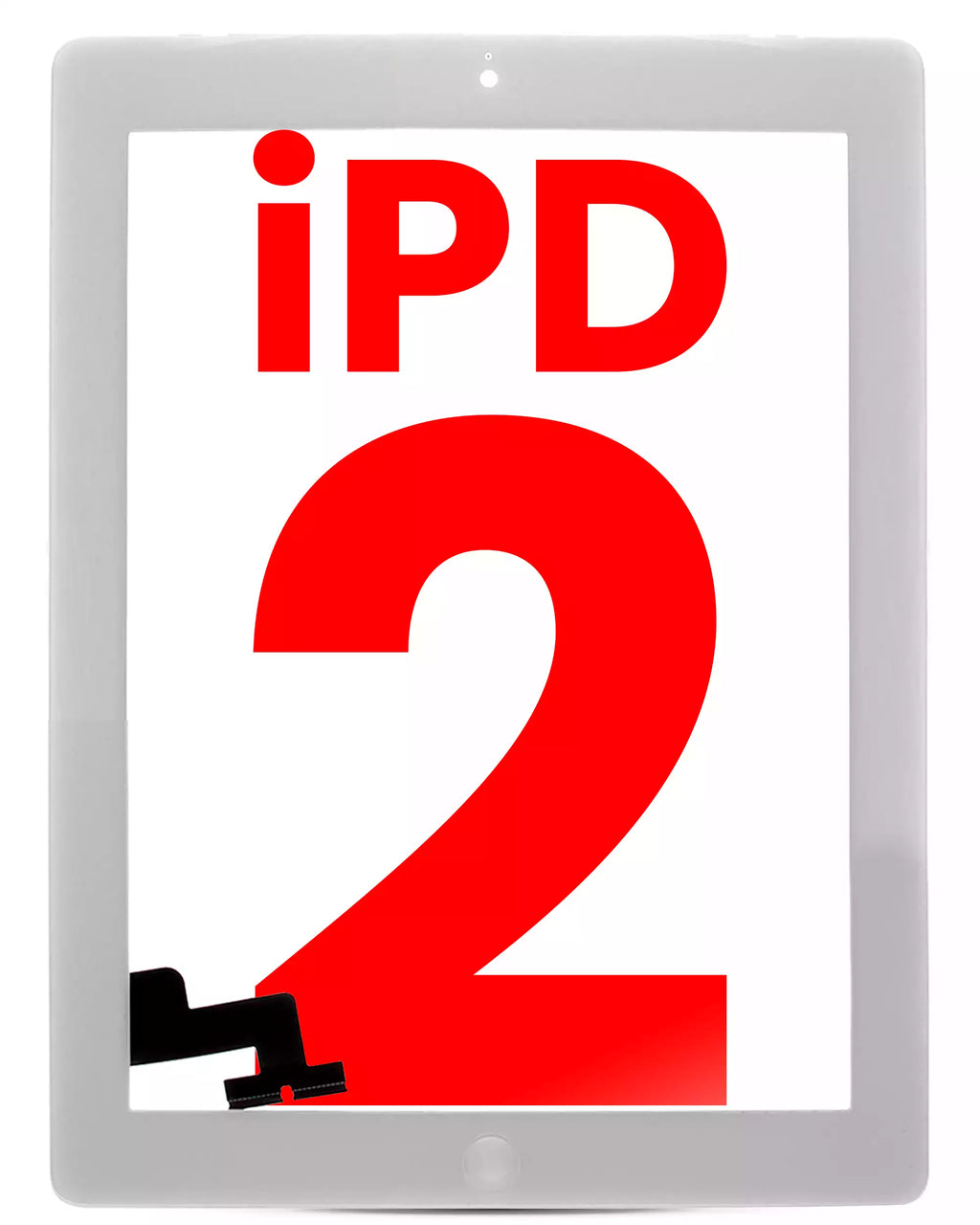 Digitizer für iPad 2 (Home-Button vorinstalliert) (Aftermarket Plus) (Weiß)