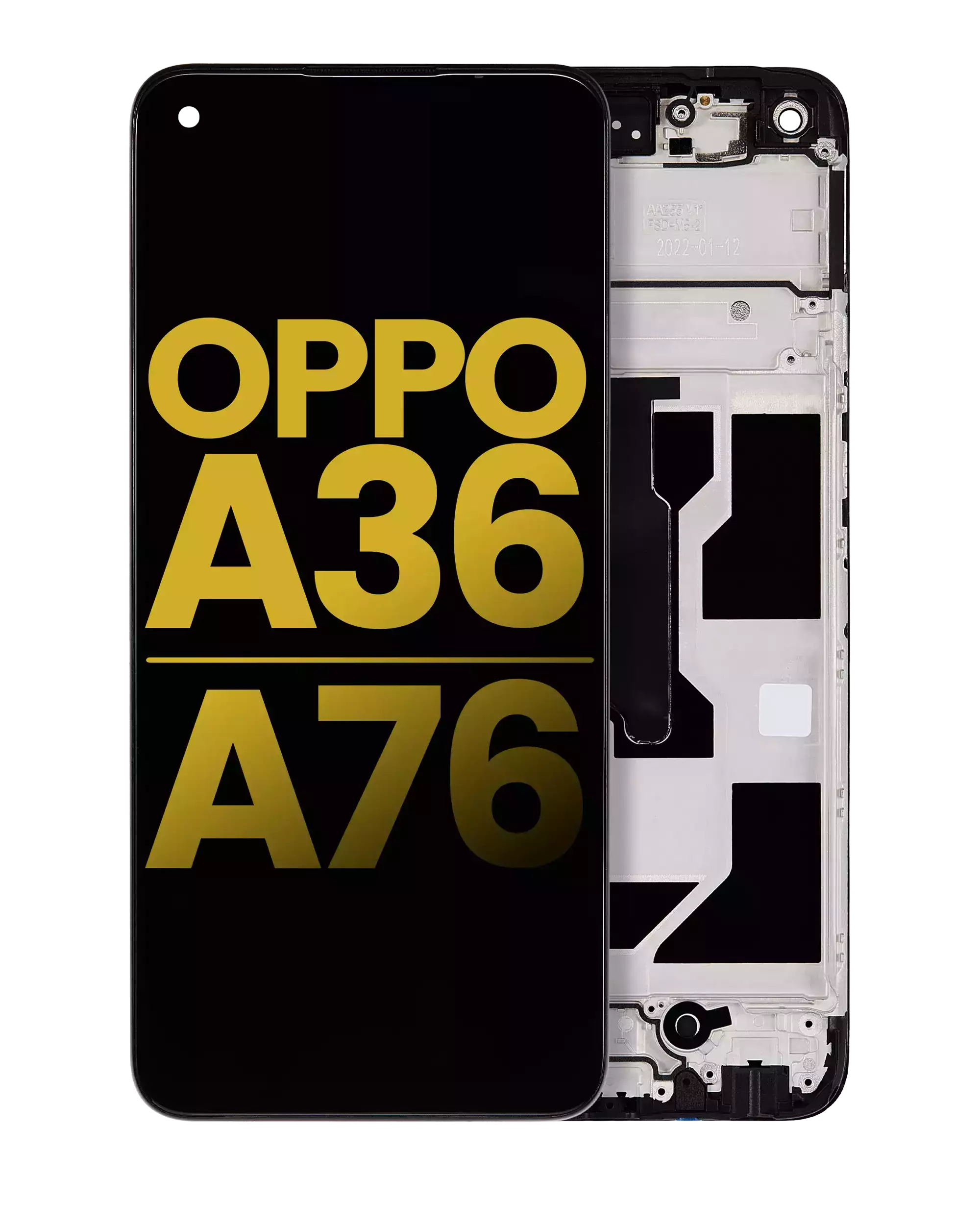 LCD Display with Frame for OPPO A36 / A76 (Refurbished) (All Colors)