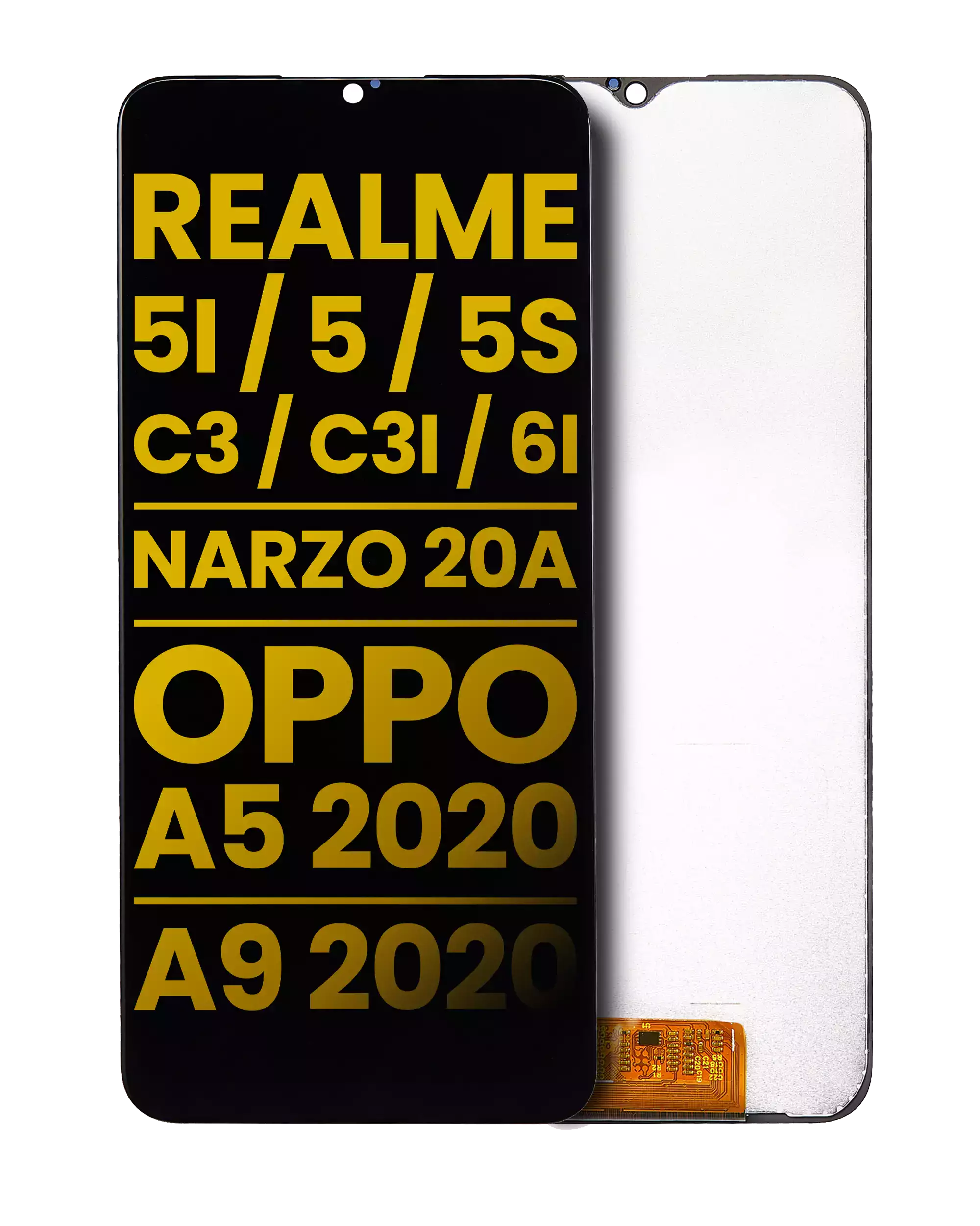 LCD-Display ohne Rahmen für Realme 5/5i/5S/C3 & Oppo A5/A9 2020 refurbished