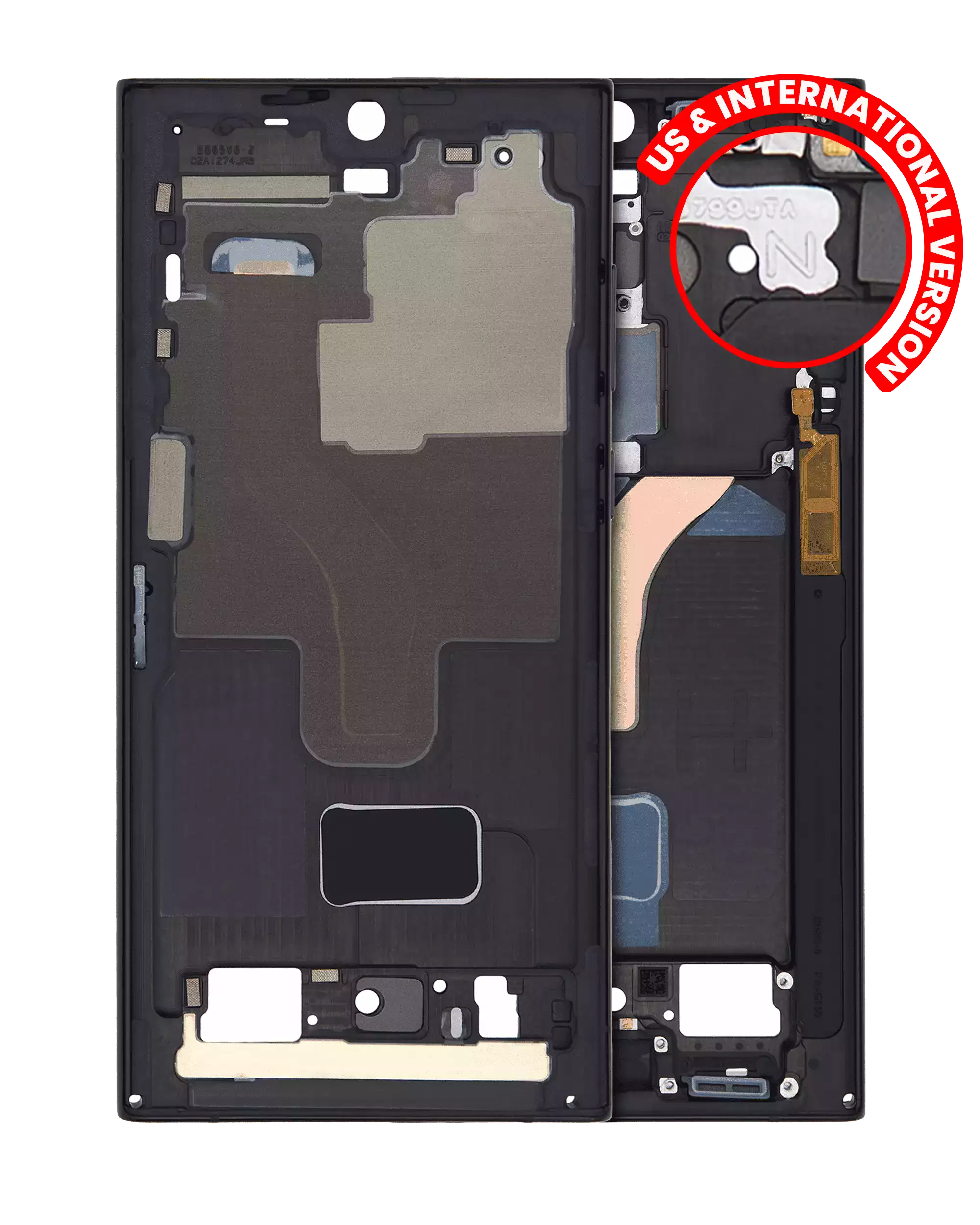 Midframe/Bezel for Samsung Galaxy S22 Ultra 5G (US & International Version) (Phantom Black)
