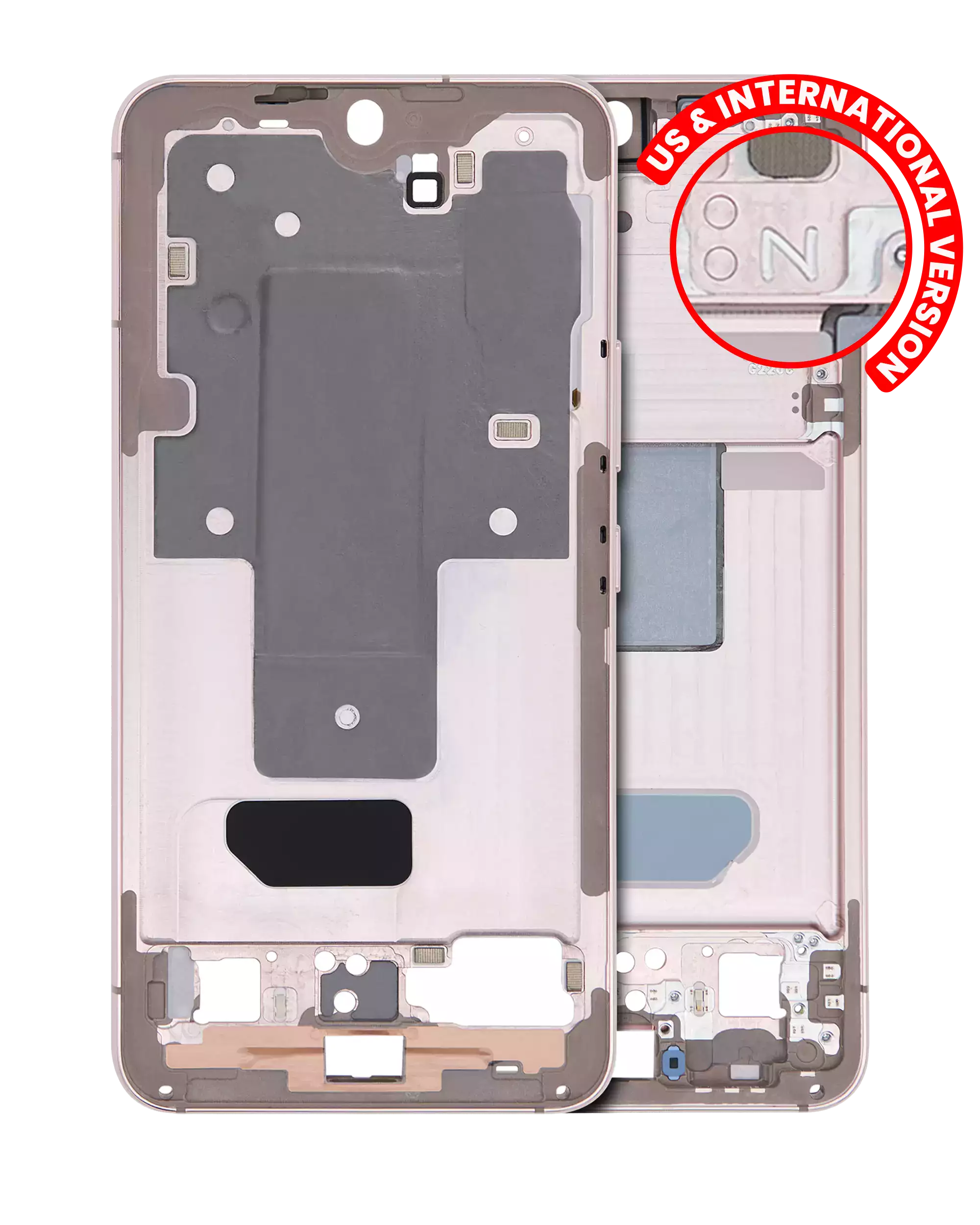 Mid-Frame Gehäuse für Samsung Galaxy S22 5G (US & Internationale Version) (Pink Gold)