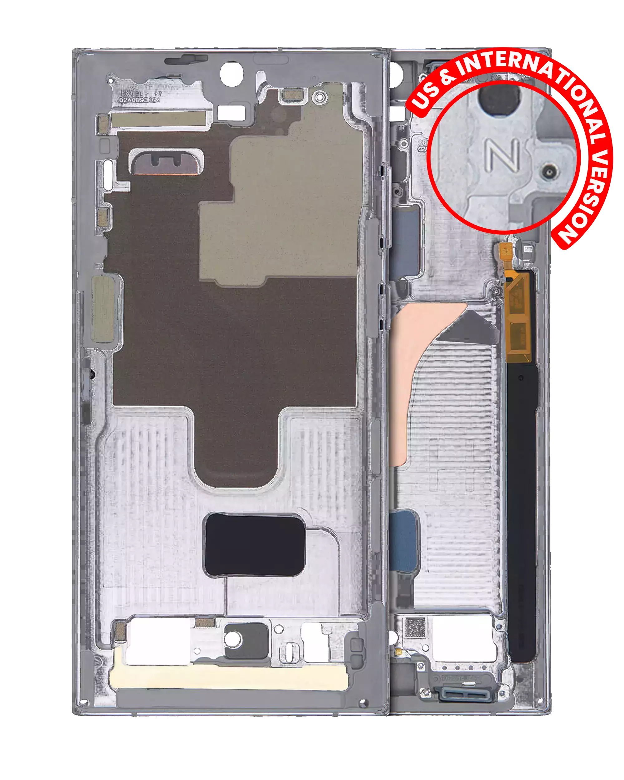 Midframe/Rahmen für Samsung Galaxy S22 Ultra Graphite