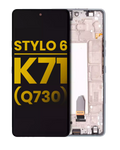 LCD-Display mit Rahmen für LG Stylo 6 / K71 (Refurbished) (Silber)