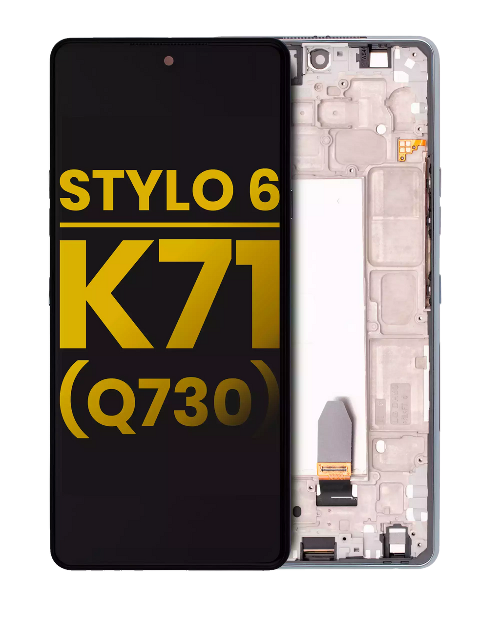 LCD-Display mit Rahmen für LG Stylo 6 / K71 (Refurbished) (Silber)