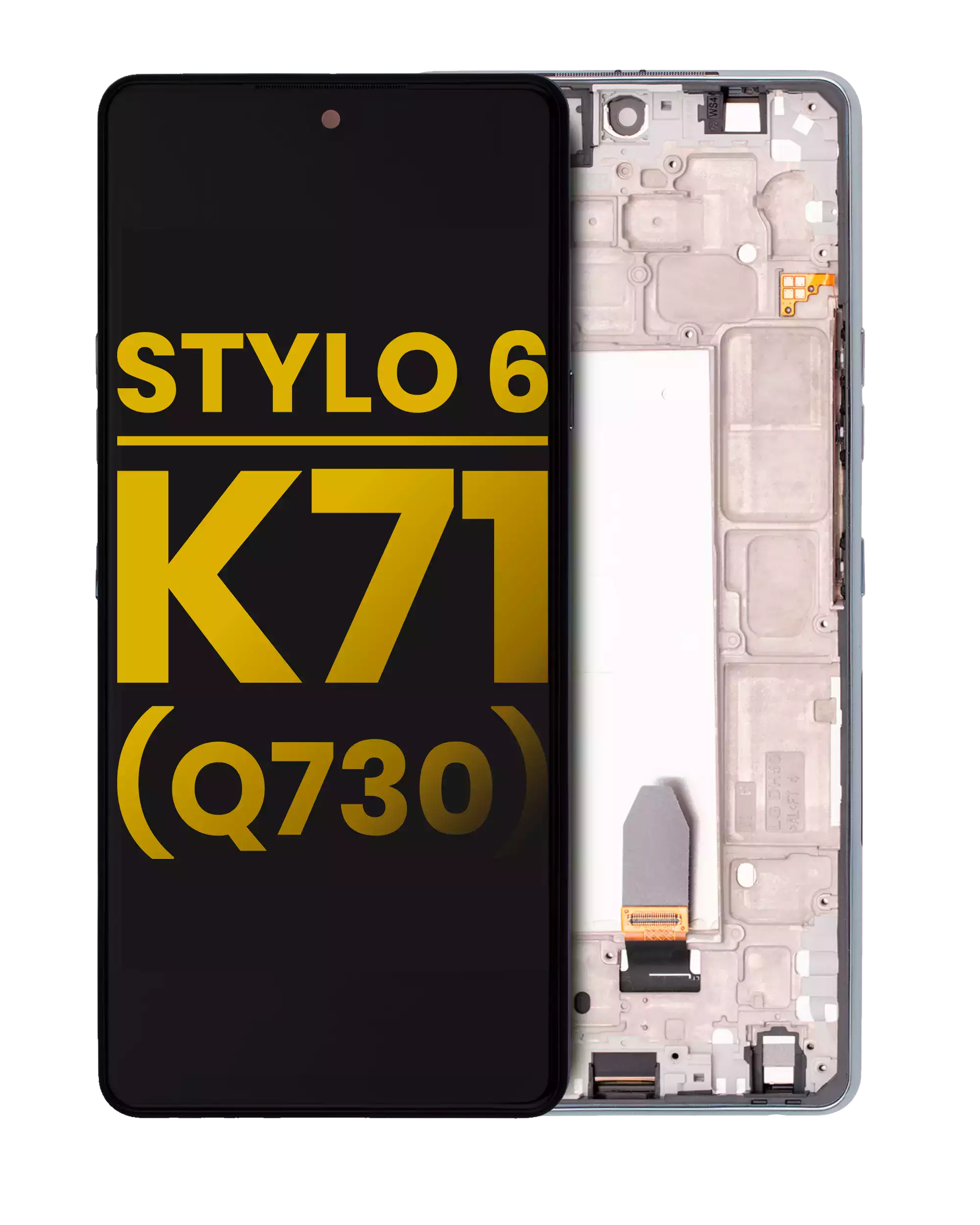 LCD-Display mit Rahmen für LG Stylo 6 / K71 (Refurbished) (Silber)