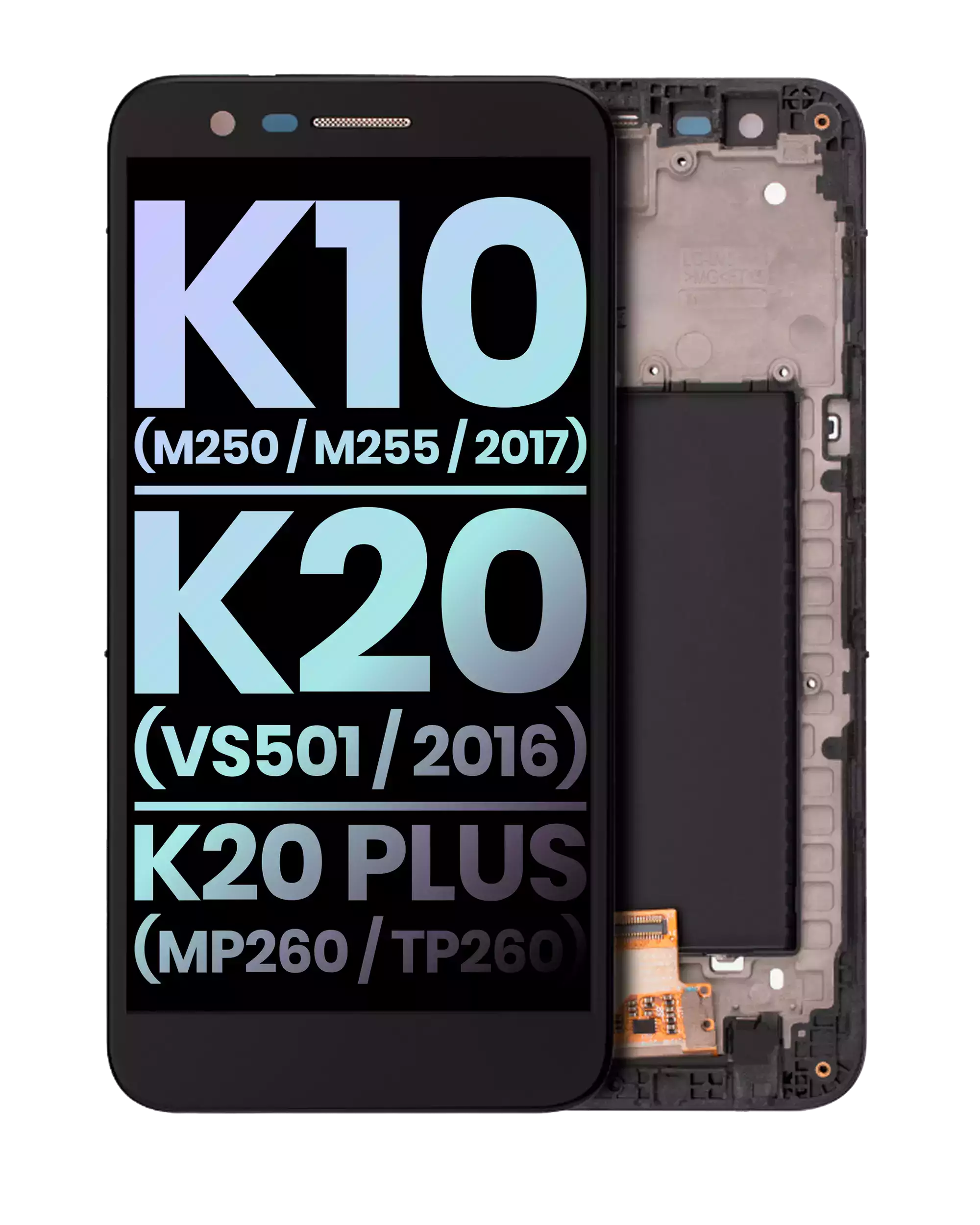 LCD Display with Frame for LG K10 (M250 / M255 / 2017) / K20 (VS501 / 2016) / K20 Plus (MP260 / TP260) (Original OEM) (All Colors)